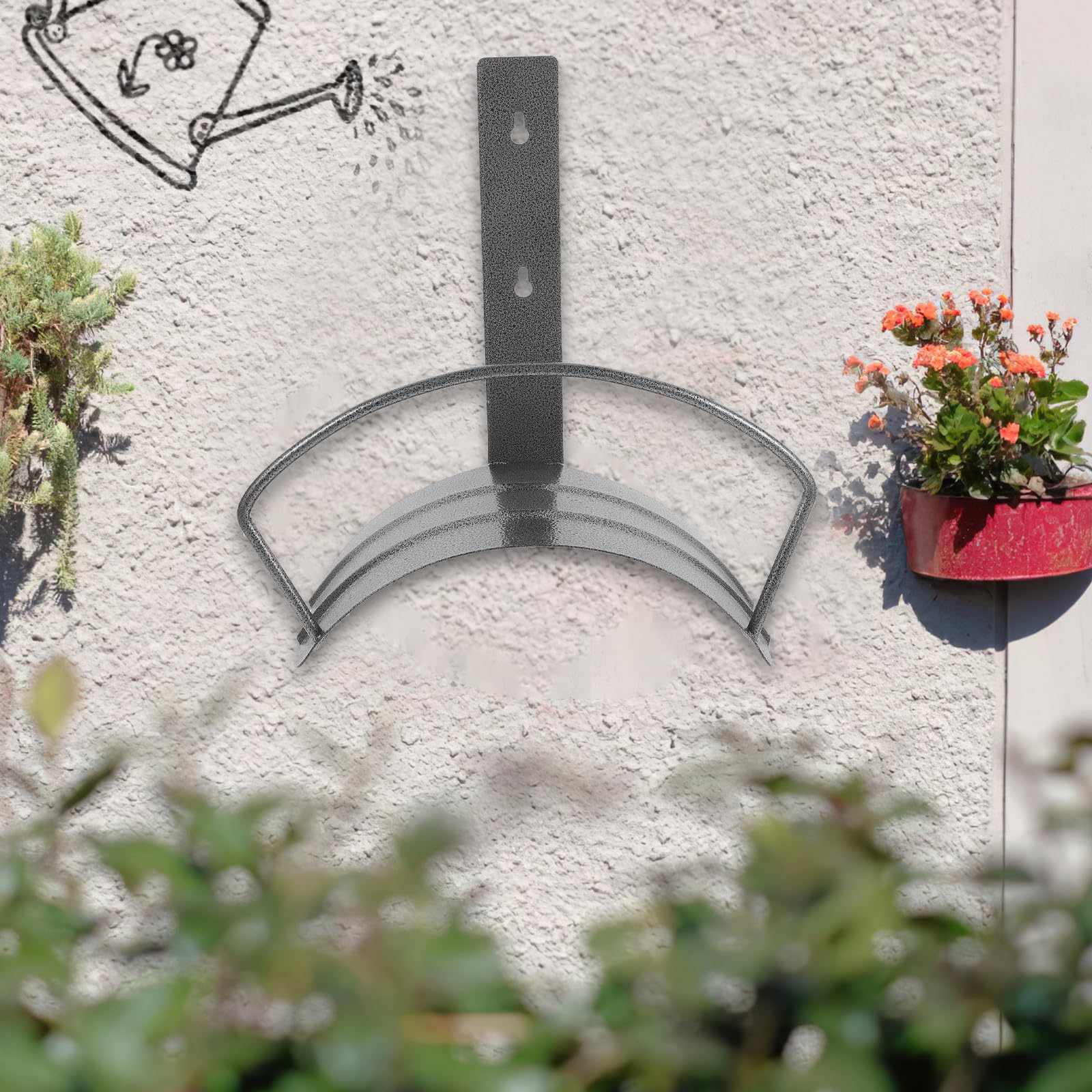 Alipis Support Mural Étagère de Rangement en Fer Robuste pour Tuyau D'arrosage Facile à Installer, pour Organiser Le Jardin et L'arrosage Extérieur