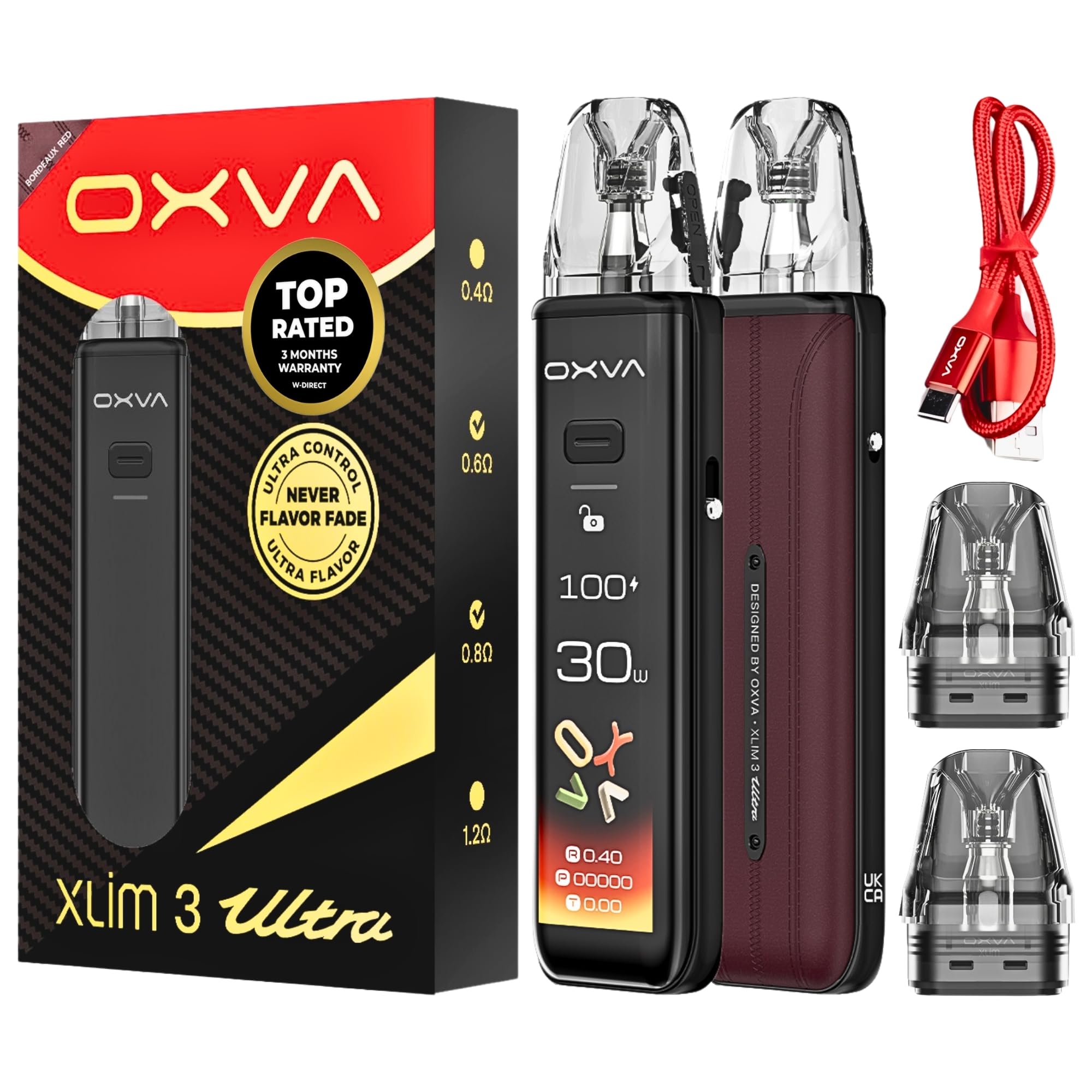 Oxva XLIM 3 Ultra Vape Kit [Bordeaux Red] - Available in 8 colours