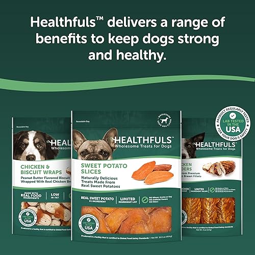 Miniatura 9 de Healthfuls Golosinas para perros en rodajas de batata, 16 onzas