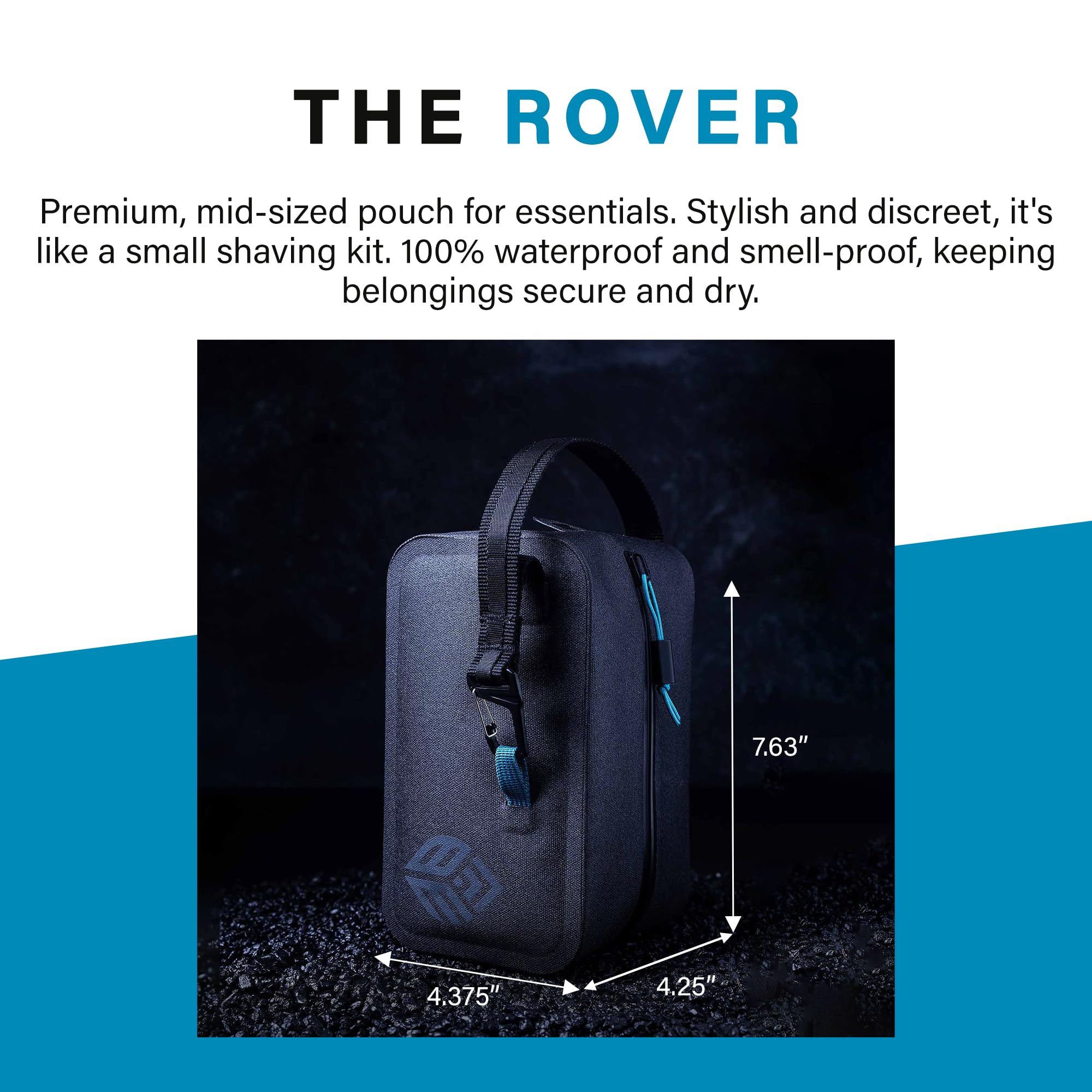 Beyond Earth Co. The Rover Shaving Kit Sized Smell Proof Container for Travel Storage - 100% Waterproof Stash Box, Odor Proof Bags for your Accessories.