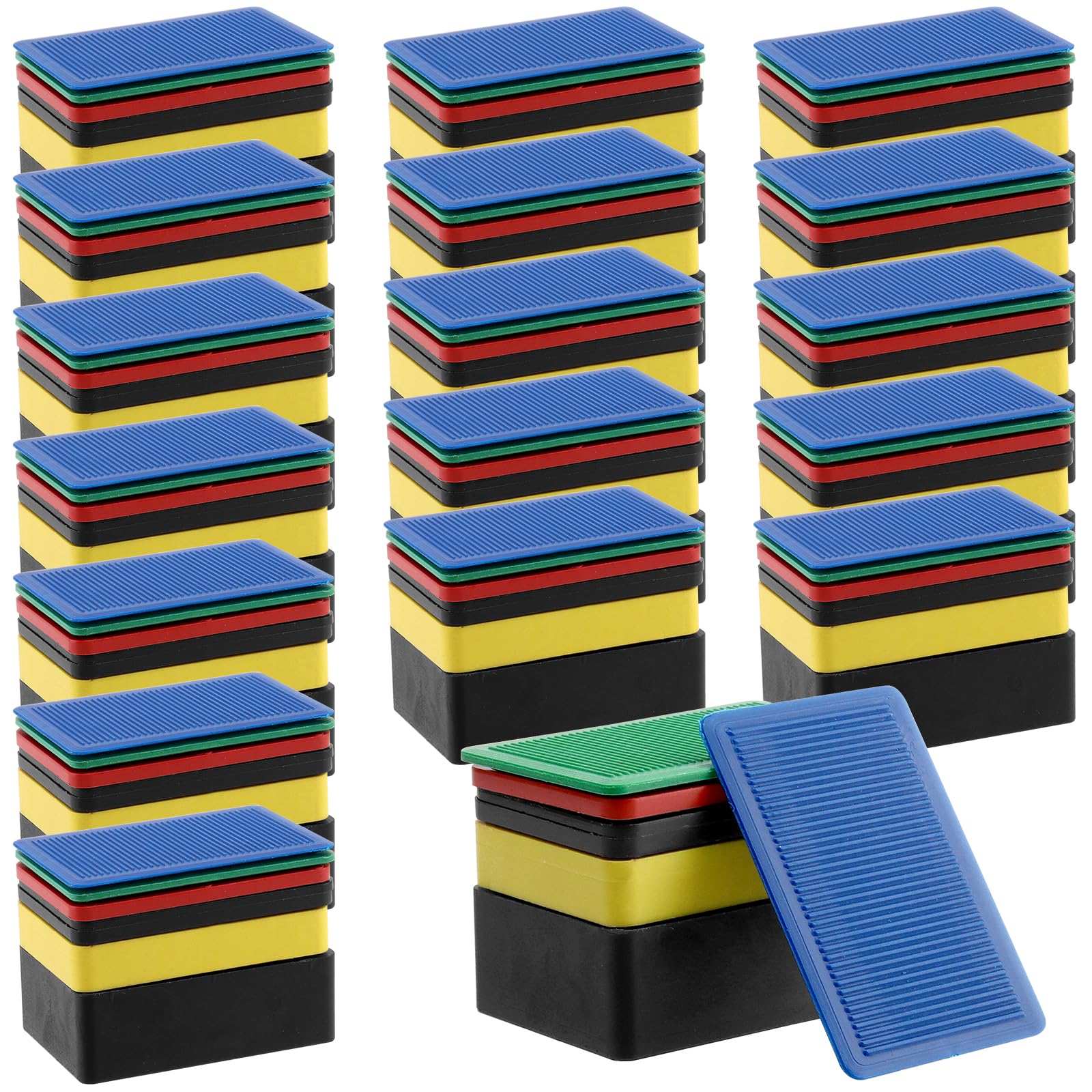 Zestaw 120 sztuk 40 x 60 mm podk?adek z tworzywa sztucznego, 2-20 mm, podk?adki dystansowe z tworzywa sztucznego, p?ytki dystansowe do monta?u na oknie, drzwiach, 6 grubo?ci i kolorów
