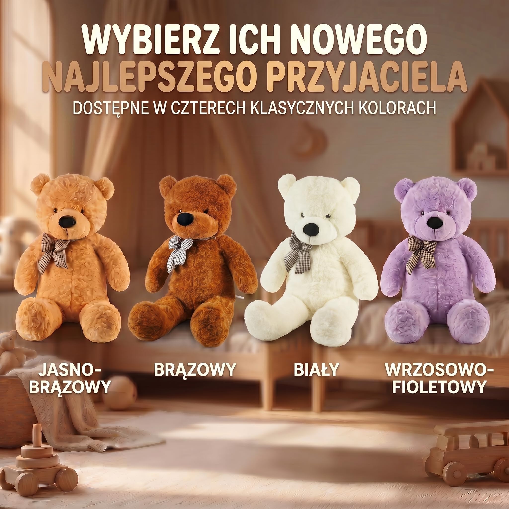 Feluna® Gigantyczny Miś Pluszowy 120 cm XXL - Miś Przytulak z Kokardą | Ciemnobrązowy pluszak XXL dla dzieci - hipoalergiczny, trudnopalny, pranie ręczne 30 st.