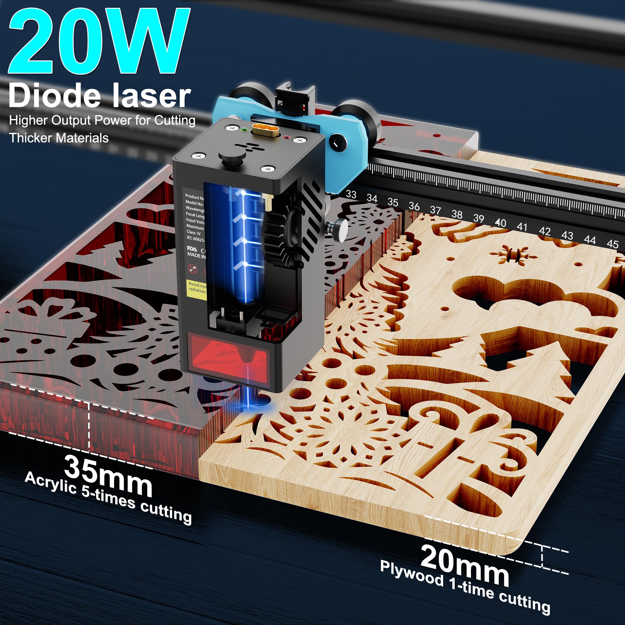 Amazon.com: Twotrees TTS-20 Max 20000mW Laser Engraver and Cutter