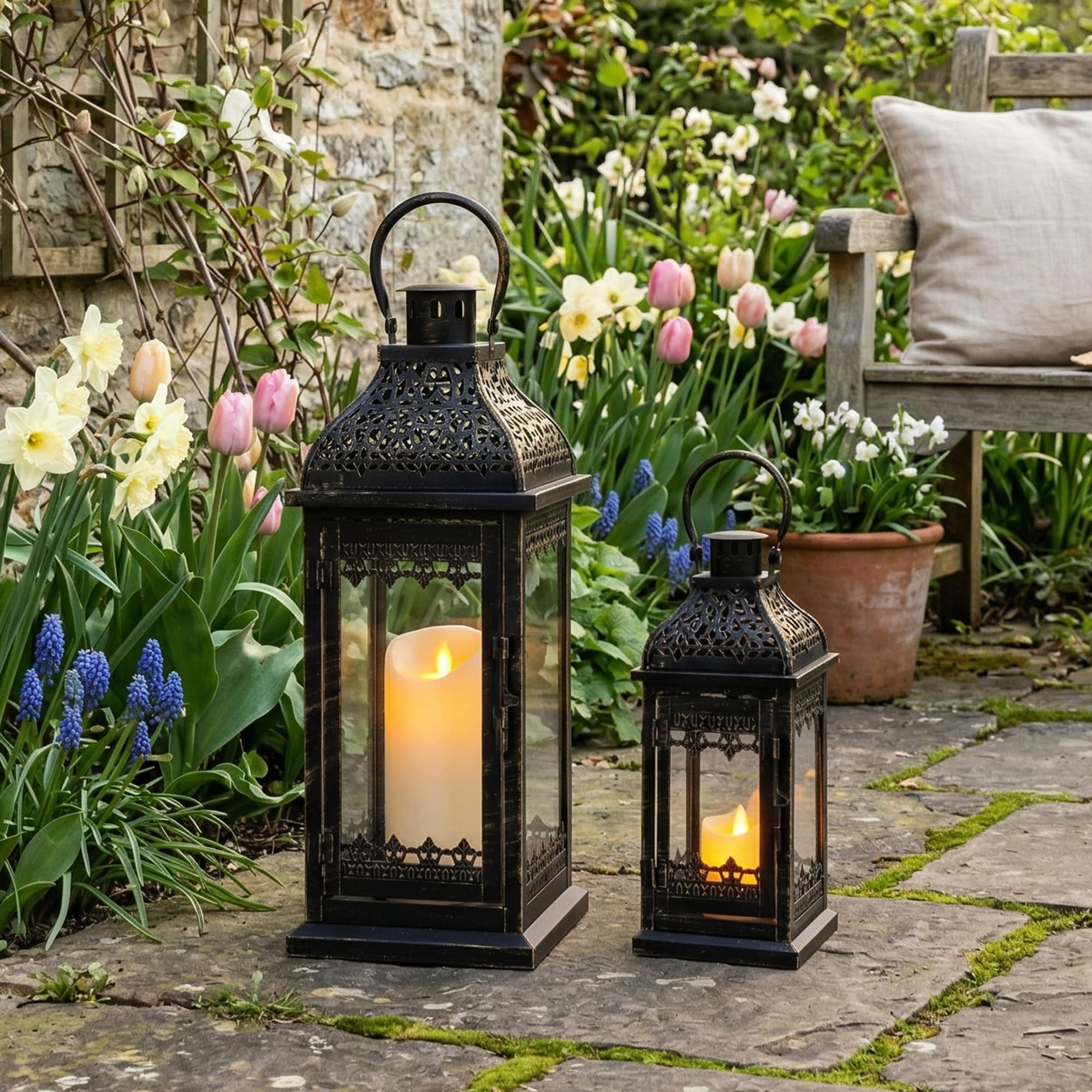 Set de 2 faroles Decorativos de Vela