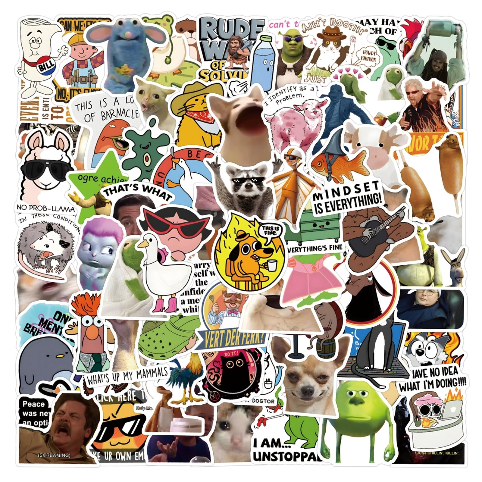 Funny Cartoon Stickers,Funny Cartoon Graffiti Stickers,100Pcs Vinyl Waterproof Decals for Kids Teens,for Phone Laptop Water Bottles Skateboard Computer Phone Luggage Guitar Car Gifts