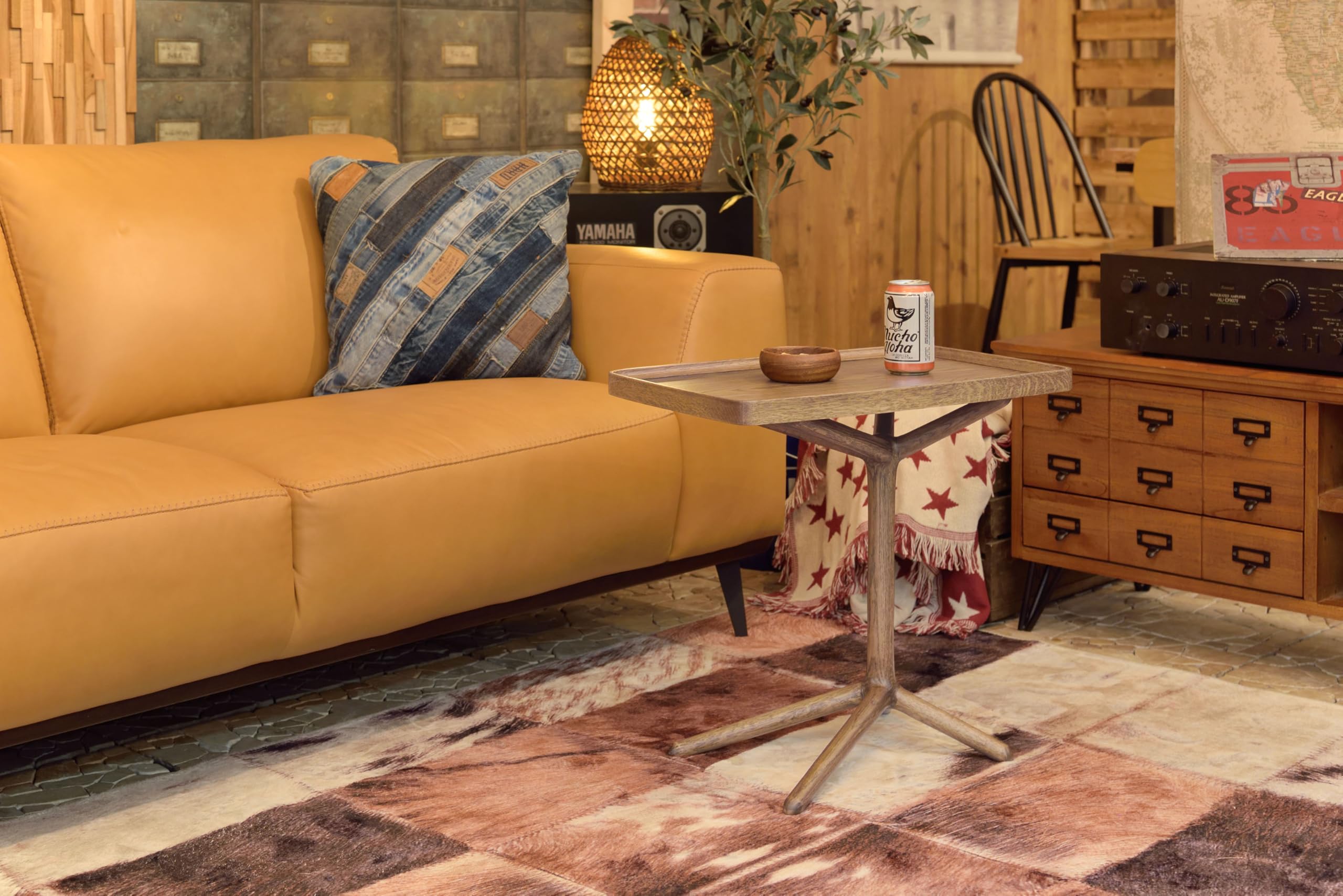 Amazon｜東谷 サイドテーブル ブラウン 幅54×奥行き33×高さ51/38.5cm