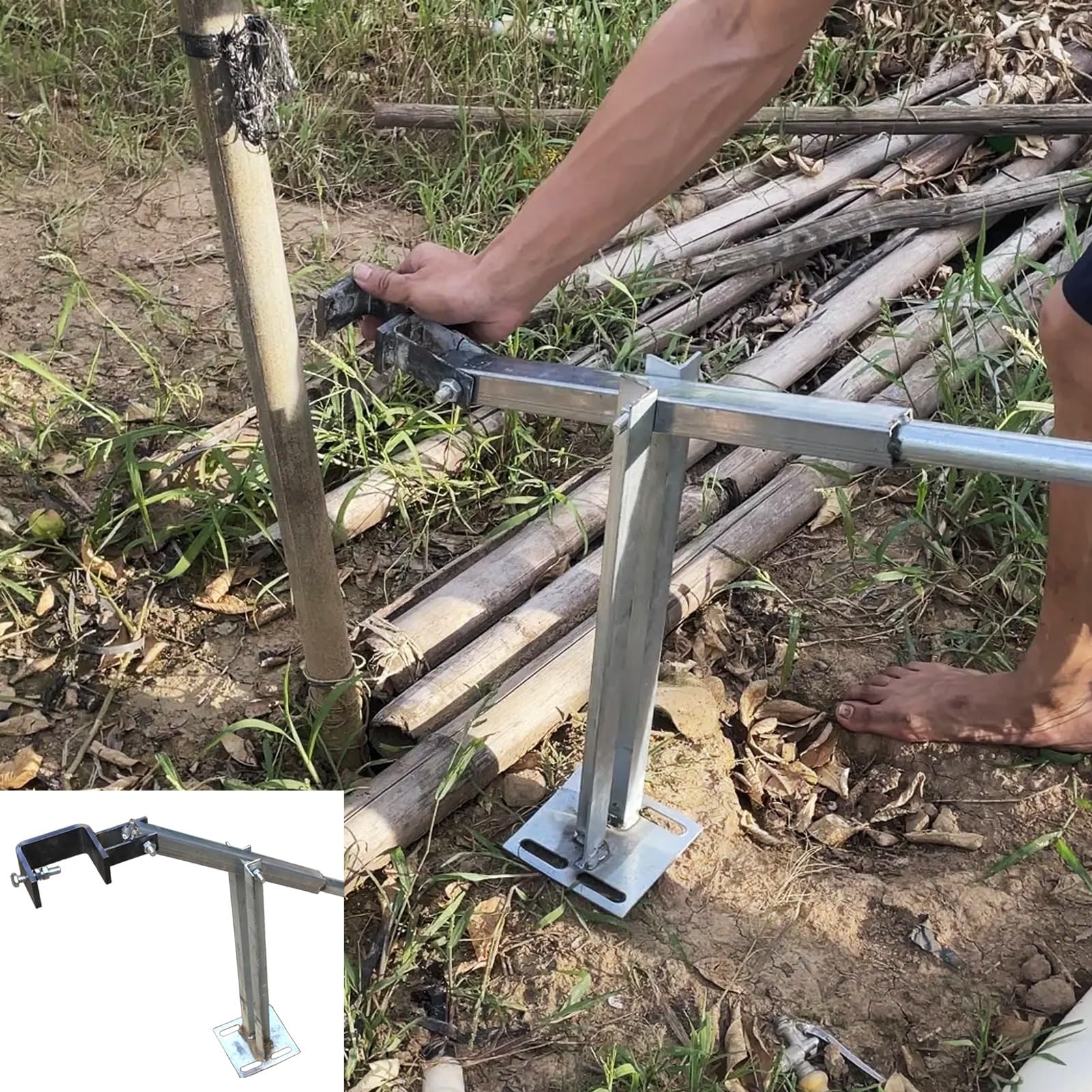 Utensile per estrattori per pali pesanti – Pinze per recinzione in ferro zincato per pali a T, ceppi d'albero, pali in cemento e pali per cartelli – Morsetto da 9 cm per uso agricolo e ranch