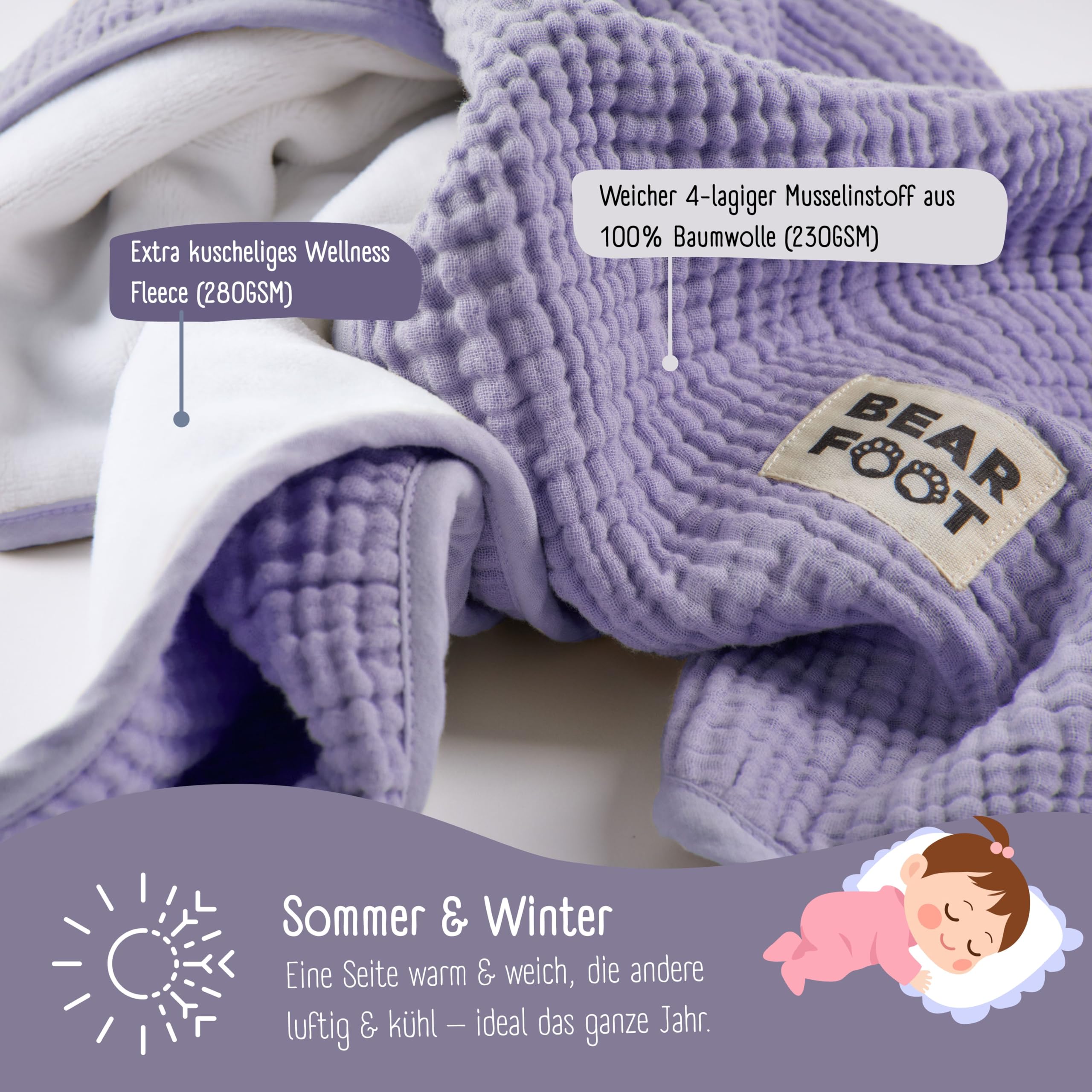 Babydecken Musselin, Fleece, Baumwolle online günstig kaufen
