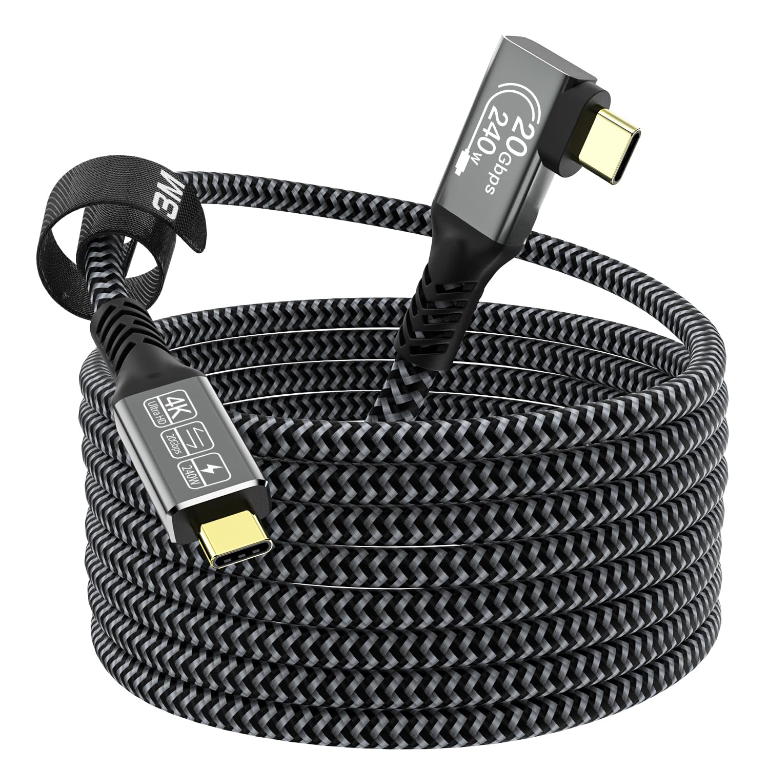 CAKOBLE Cavo USB Type-C, 240W USB 3.2 Gen2 20 Gbps Tipo C Ricarica Rapida,5K@60Hz Cavo USBC Video Compatibilità Thunderbolt 4/3 Per iPhone 15 (3 metri)