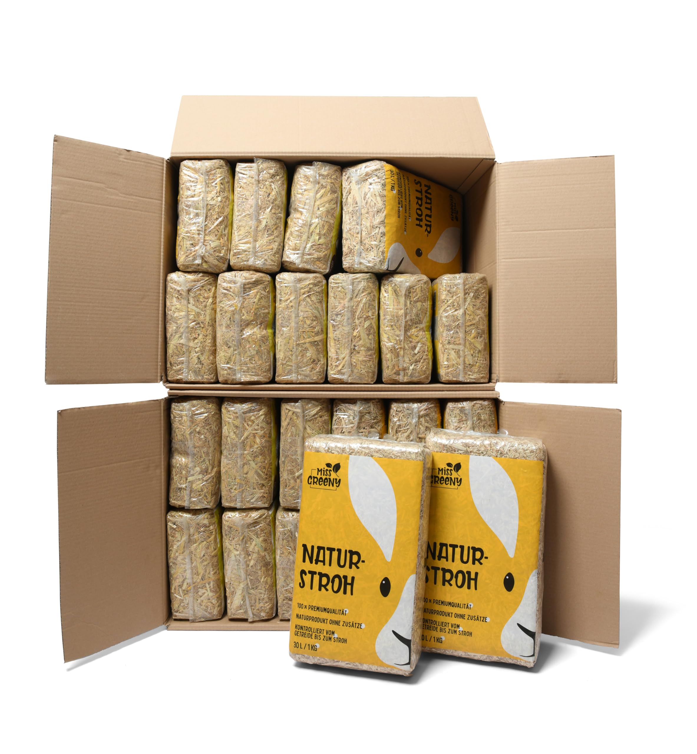 24kg natürliches Getreide-Stroh - in Handlichen 1kg Beuteln