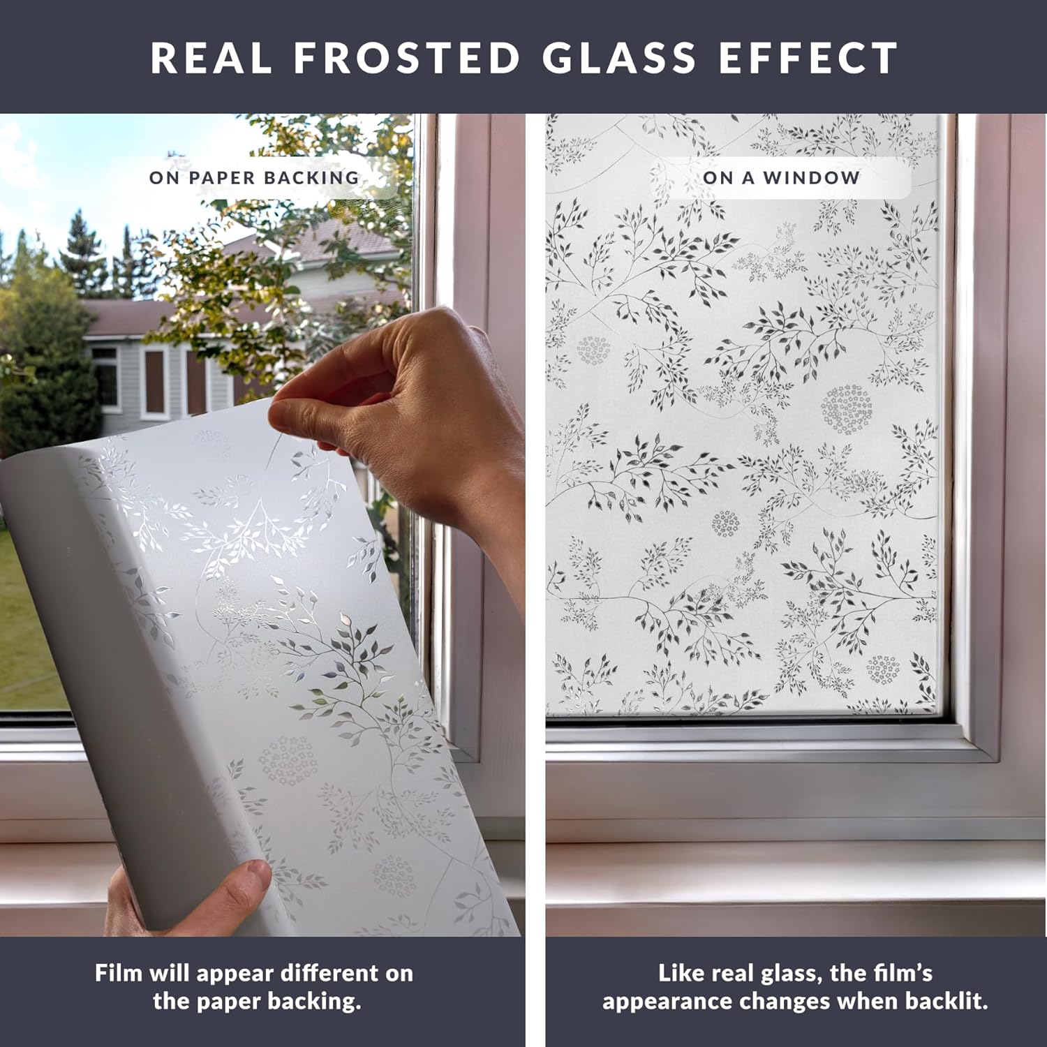 Artscape Elderberry | Decorative Privacy Window Film with Textured Glass Pattern | Non-Adhesive & UV Protection | Easy to Apply & Removable | 36 x 72 Inches | Made in USA