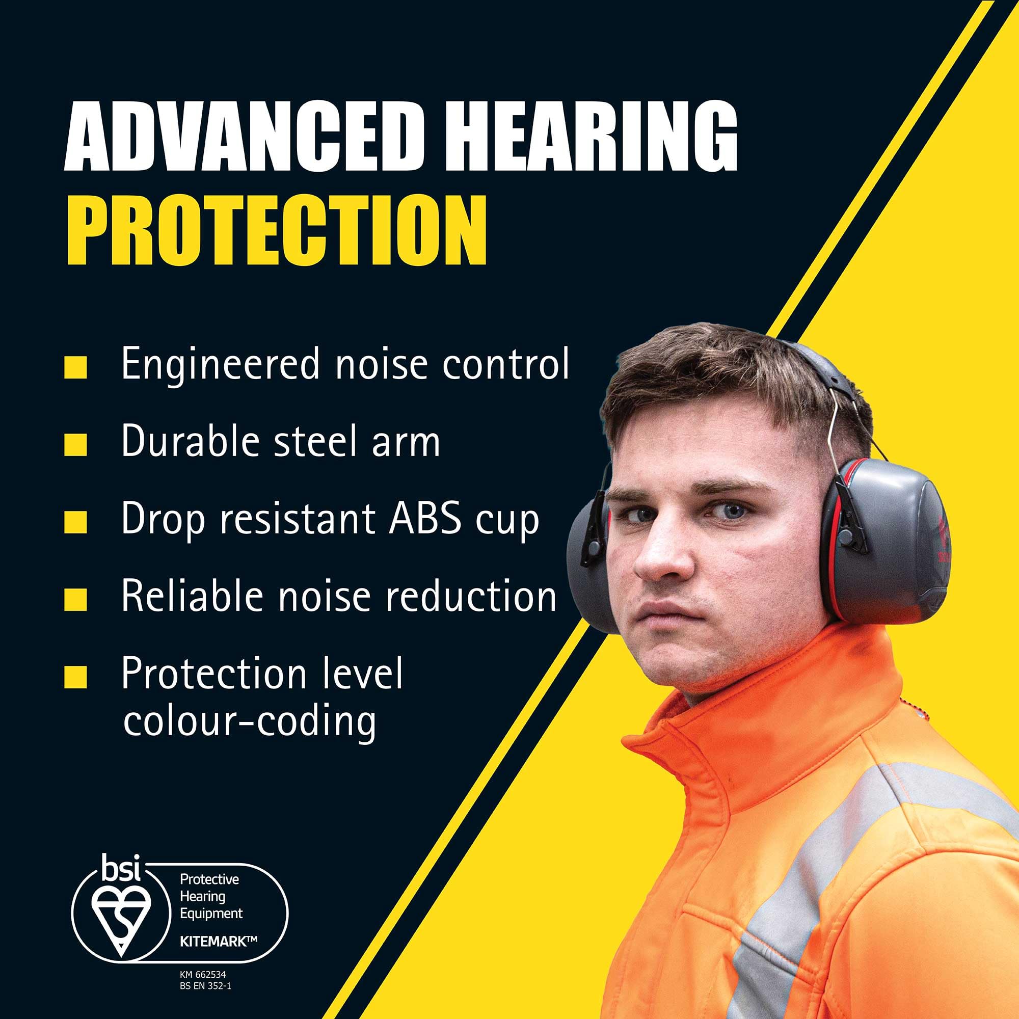 JSP SONIS 3 Protectores Auditivos Ajustables - 37 dB SNR - Gris/Rojo - Una Protección Auditiva para Adultos - Para Construcción, Jardinería, Industria y Mantenimiento - EN 352-1
