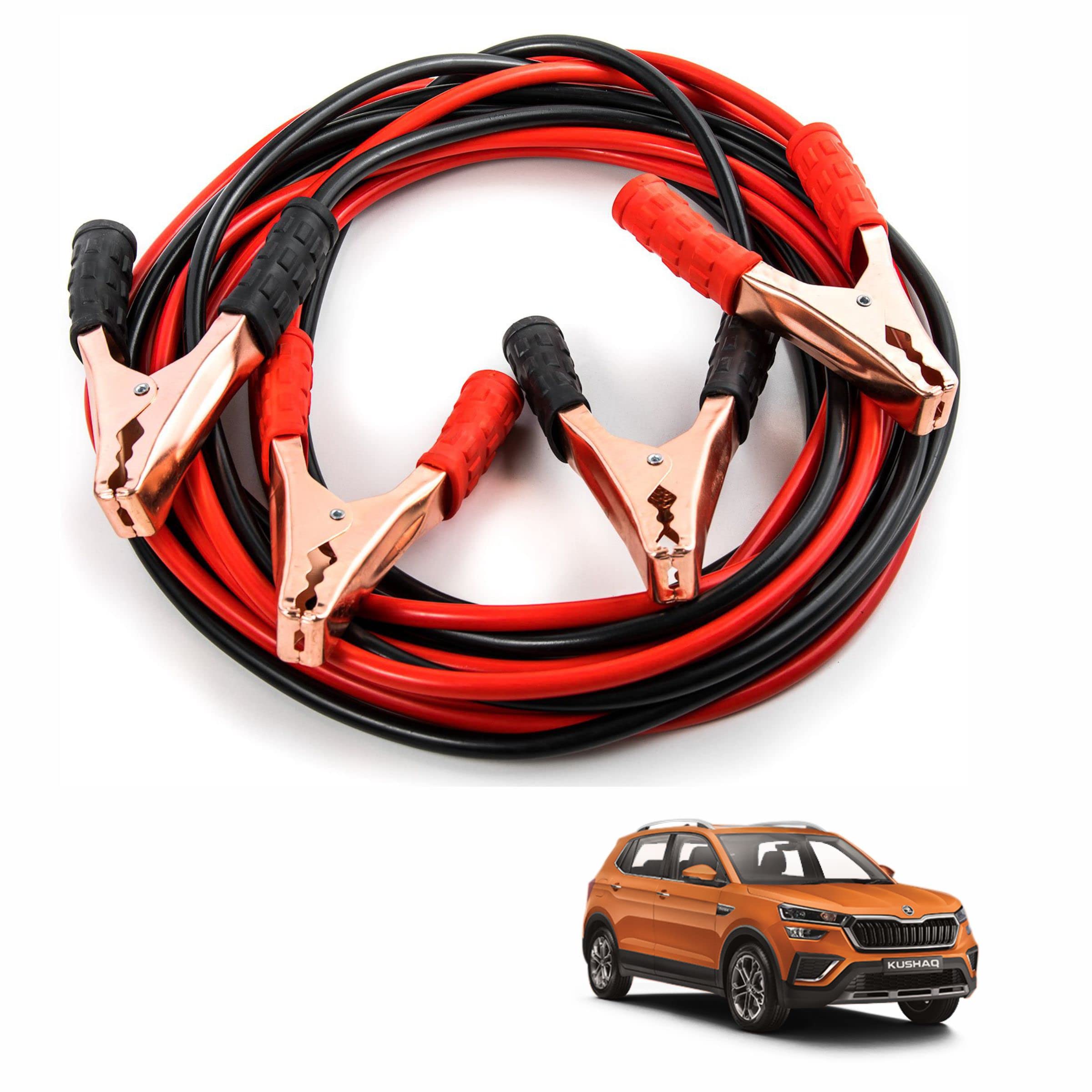 Miwings Car Heavy Duty Booster Cables || Clamp to Start Dead Battery || Off Road Emergency Auto Car Jumper Cables for Skoda Kushaq (500 AMP, 6.5 Feet Each)-image-18