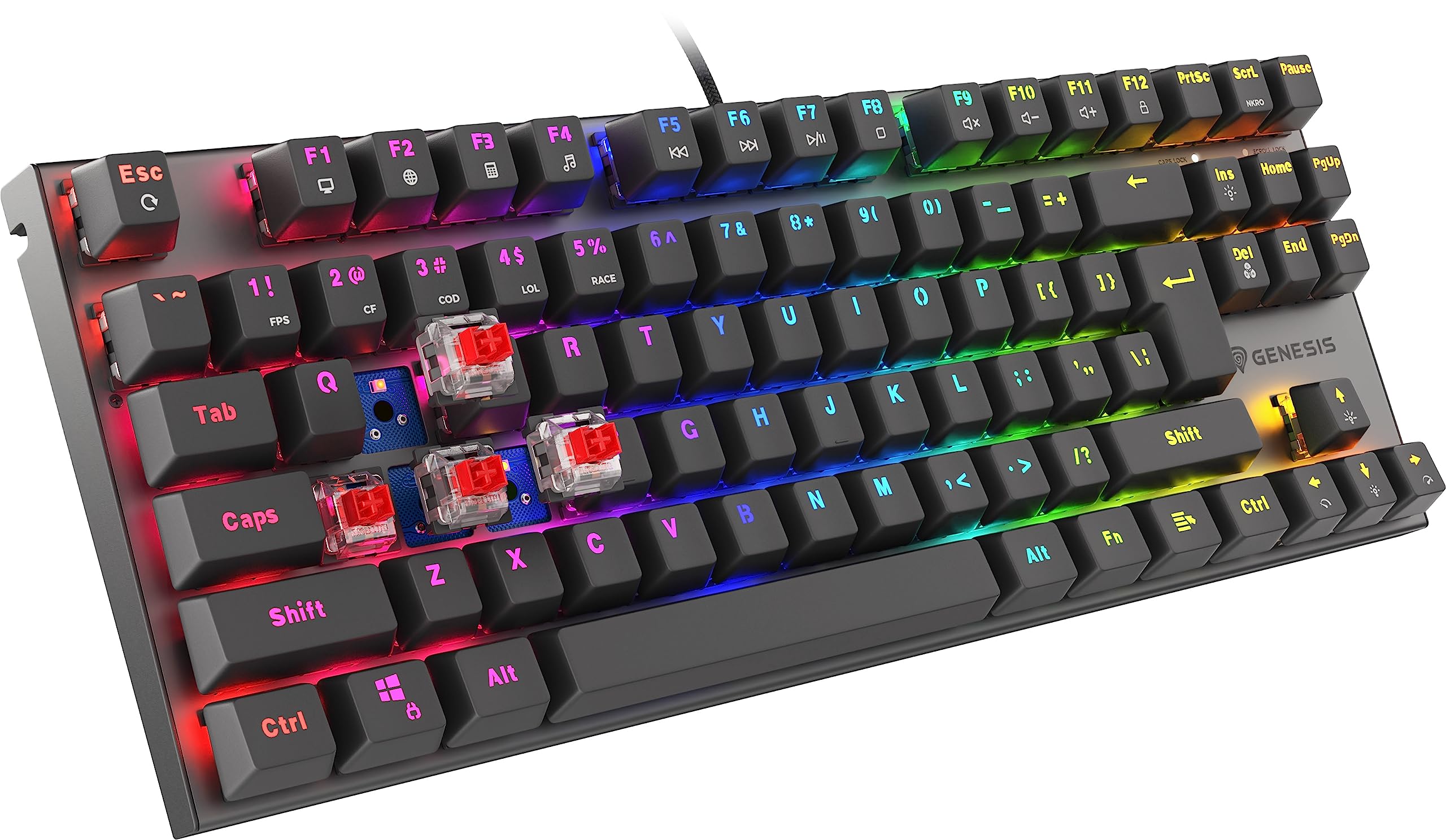 Genesis Thor 303 TKL US Illuminazione RGB Meccanica Red Switch Hot Swap