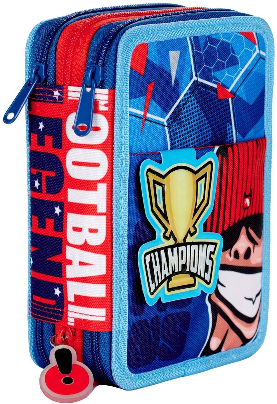 Gopop Schoolpack Zaino Scuola Champion Estensibile 43x31x17 cm + Astuccio 3 Zip Completo