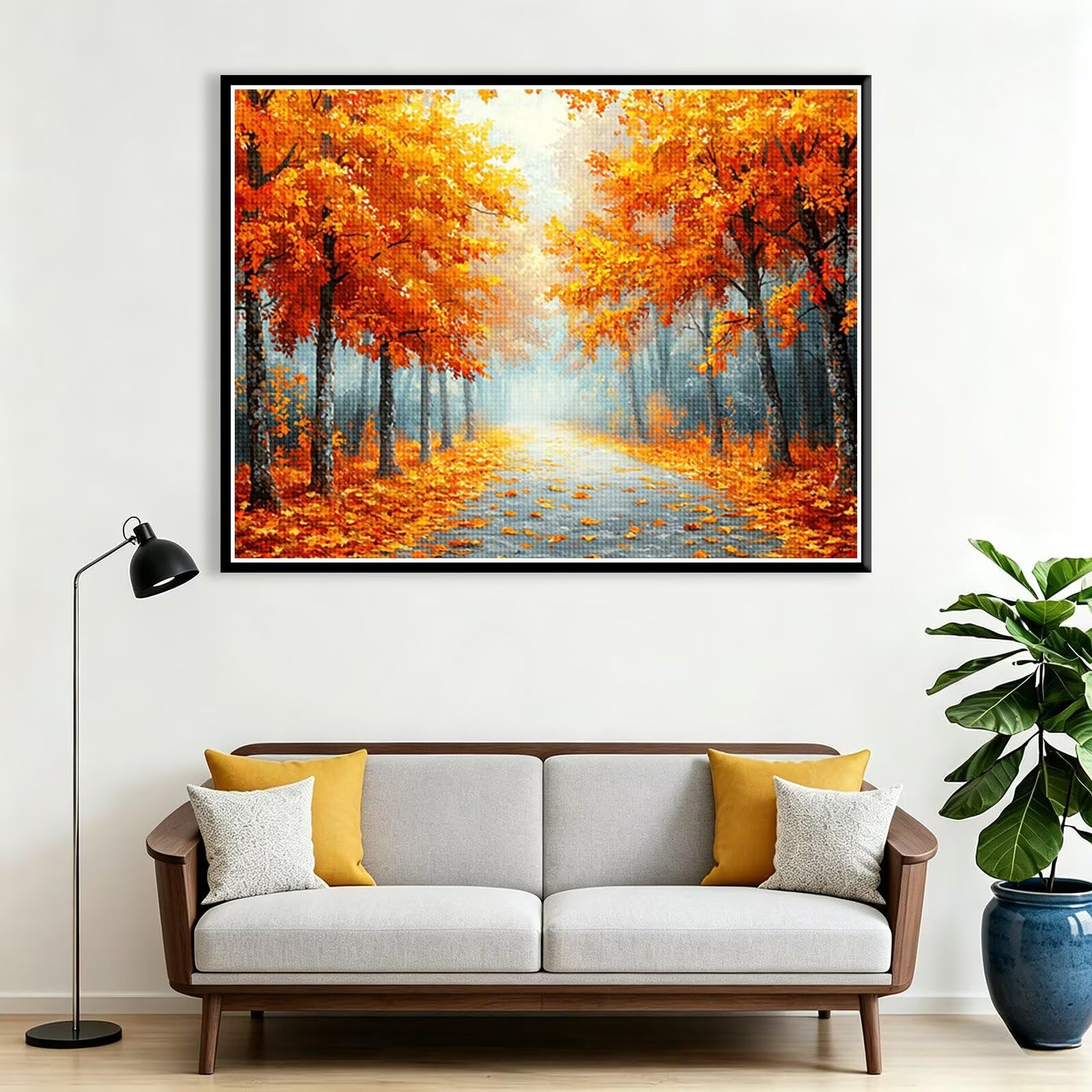 Diamond Painting Erwachsene Wald 5D Diamant Painting Bilder Landschaft, DIY Voller Viereckige Steine Crystal Art, Strass Stickerei Kreuzstich Leinwand Art für Zimmer Deko Geschenke 120x90cm L0-1008