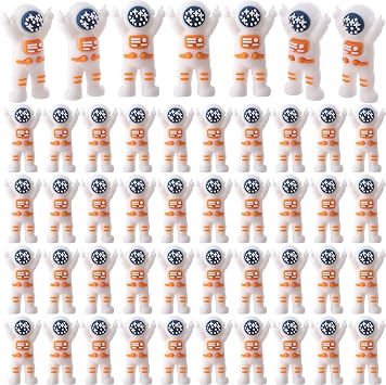 50 Pcs Mini Astronaut Figurines for Kid Spaceman Toy, Orange