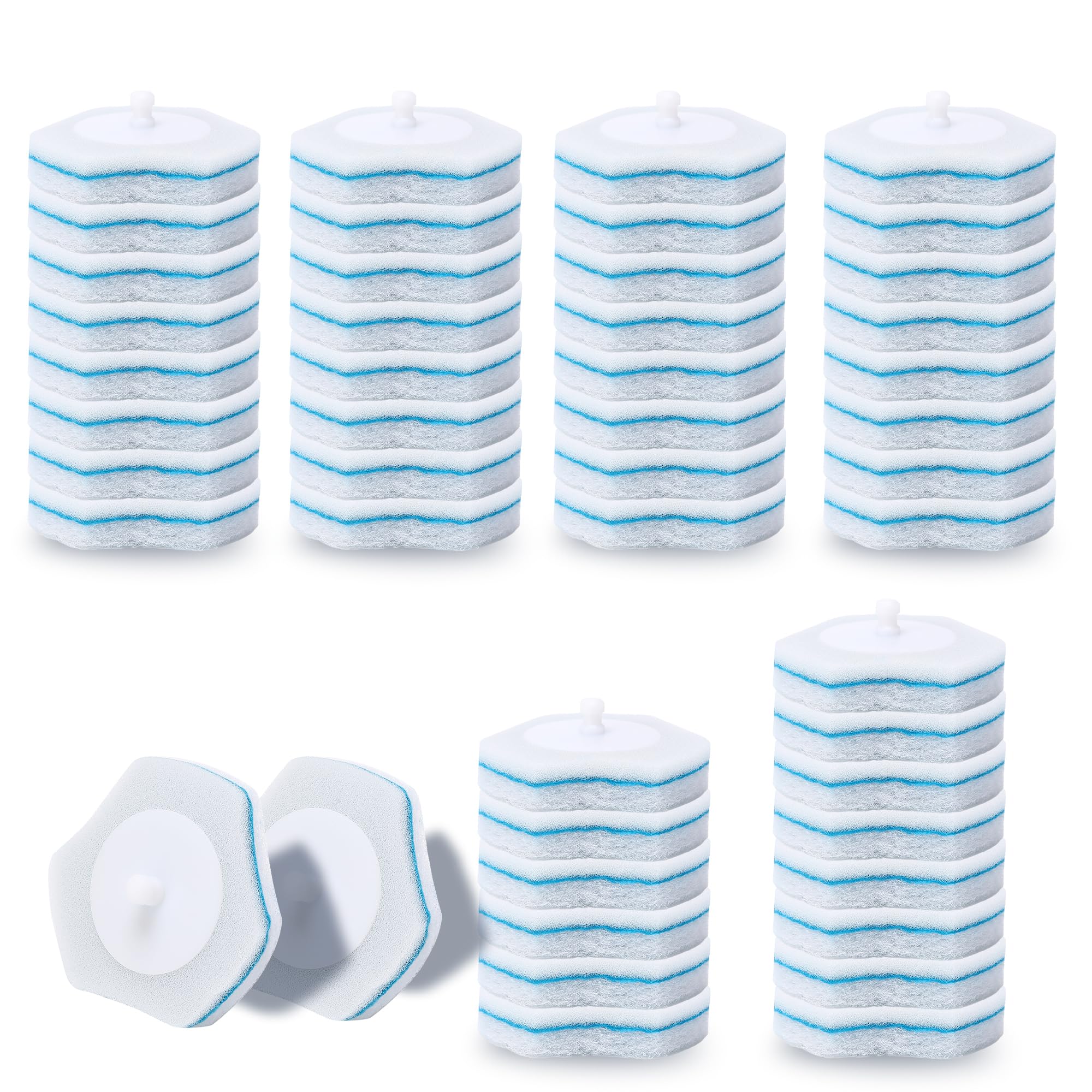 DALIPER Spazzolino da toilette usa e getta 48PCS, testine di ricambio per il sistema di pulizia della vasca da bagno (solo per la bacchetta Daliper)