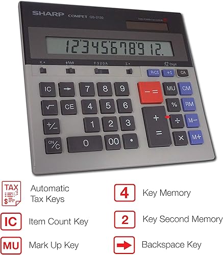 Miniatura 2 de Sharp QS-2130 Pantalla Doble Alimentada 12 Dígitos