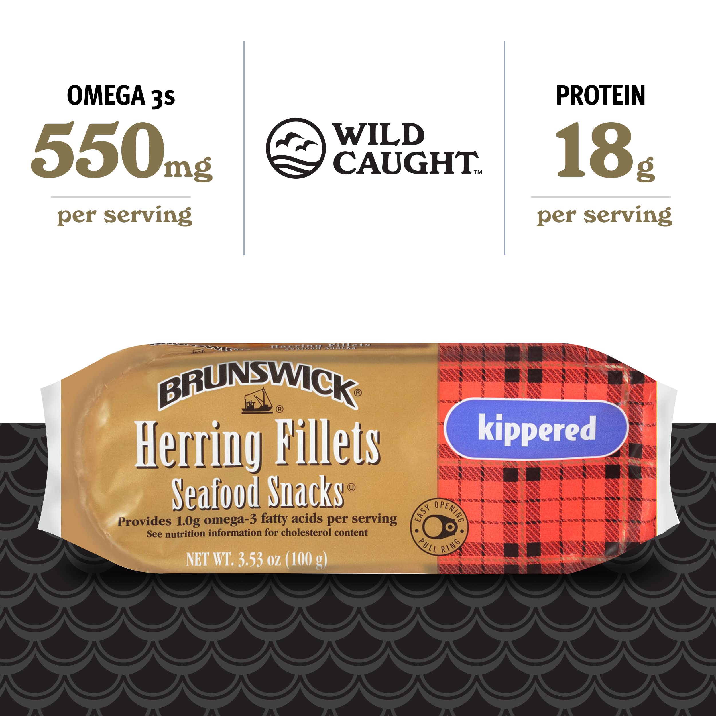 Amazon.com : Brunswick Boneless Kipper Style Herring Fillets, 3.53 oz Can  (Pack of 12) - 18g Protein per Serving - Gluten Free, Keto Friendly - Great  for Pasta & Seafood Recipes : Grocery & Gourmet Food