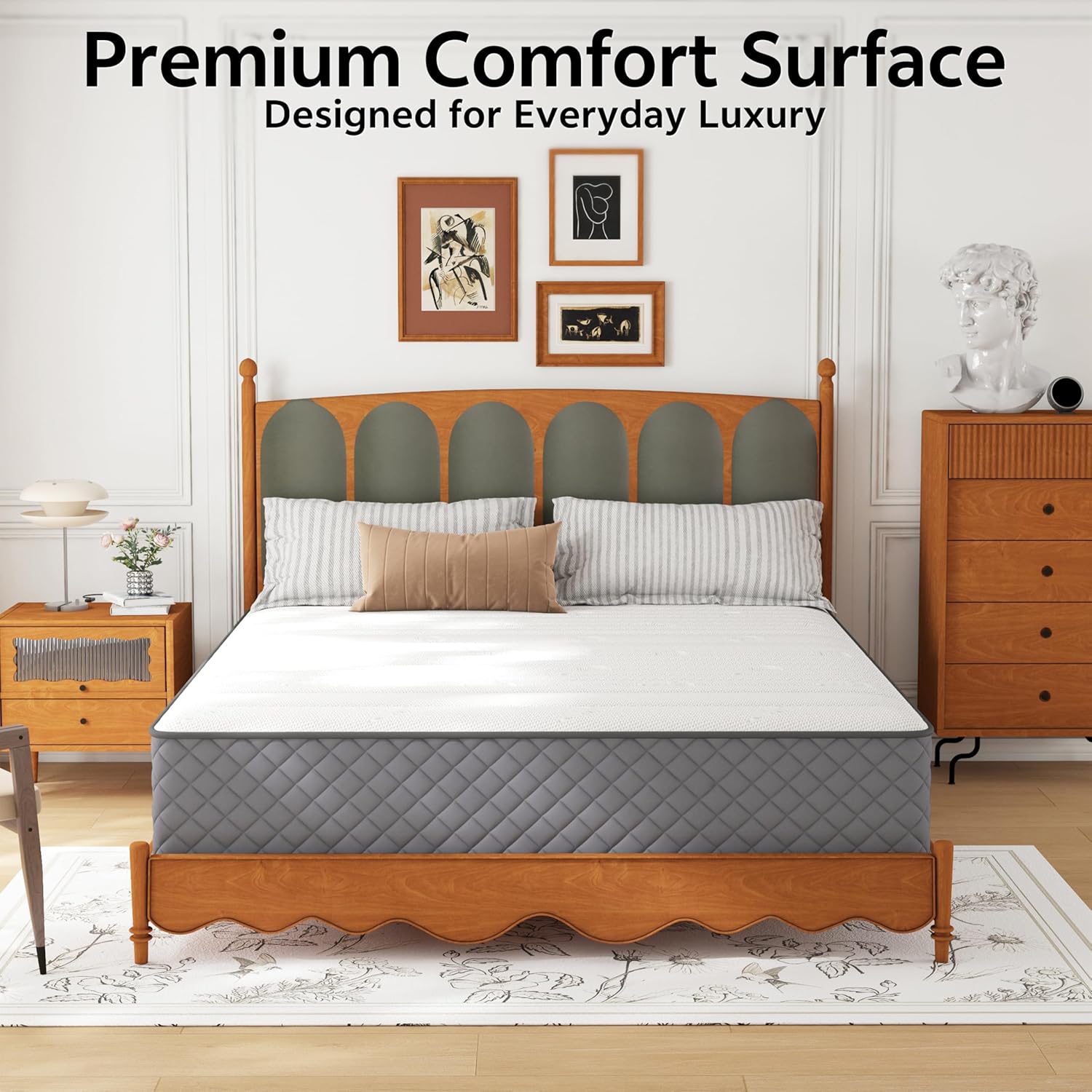 12 Inch Twin Mattress Medium Firm,Hybrid Twin Mattresses, 7-Zone Memory Foam Mattress with Pocket Sprung for Body Support & Pressure Relief