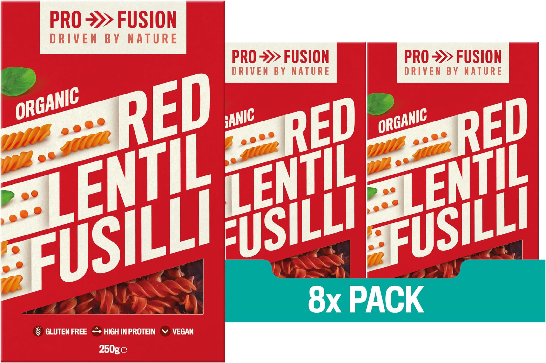Organic Red Lentil Fusilli, 250g - Grain-Free, High Protein & Vegan-Friendly