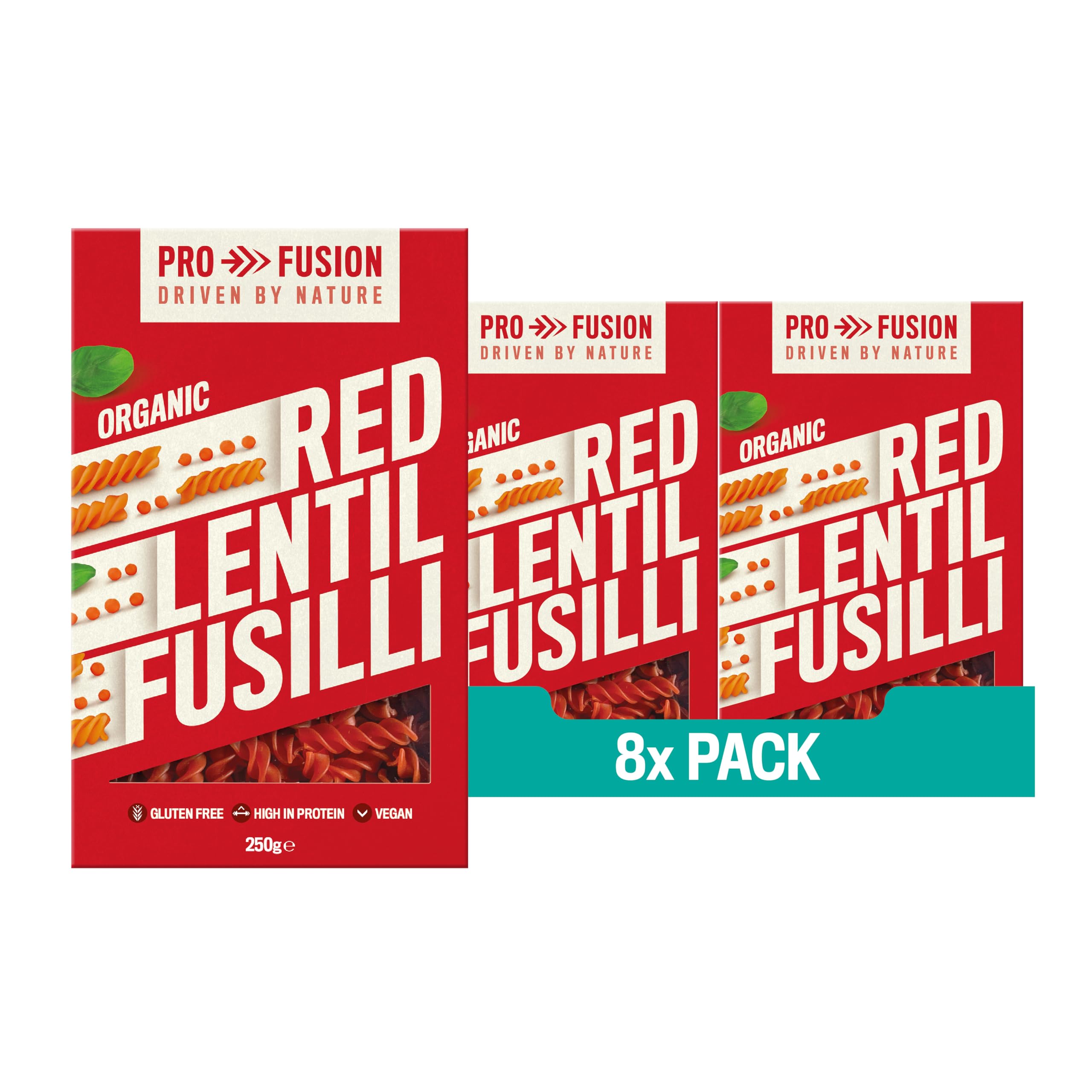 Organic Red Lentil Fusilli, 250g - Grain-Free, High Protein & Vegan-Friendly