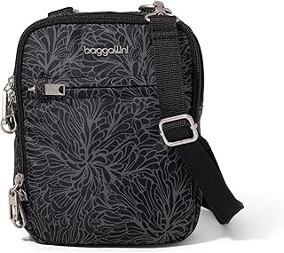 Baggallini Securtex® Anti-theft Mini Everything Crossbody Bag, 6.3"x8.25" Rfid, Locking Zippers & Cut-resistant Strap