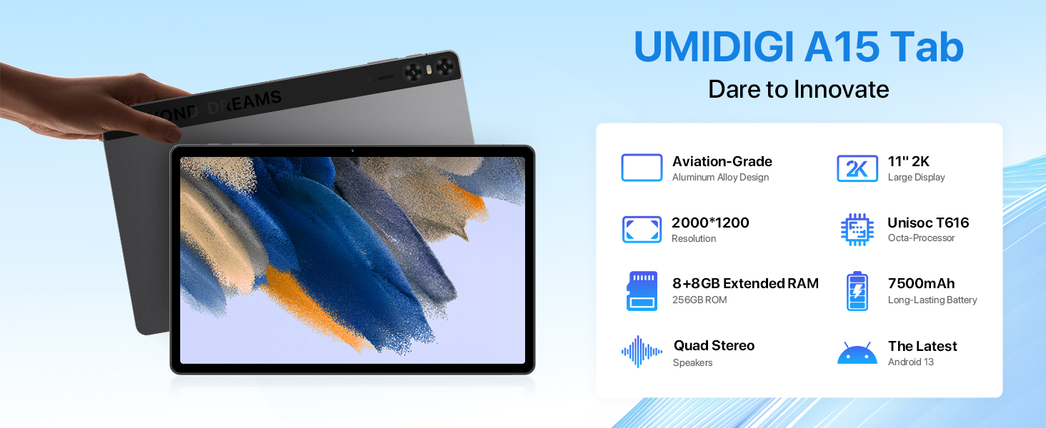 UMIDIGI A15 Tab Dual 4G LTE Unlocked Tablet, 11