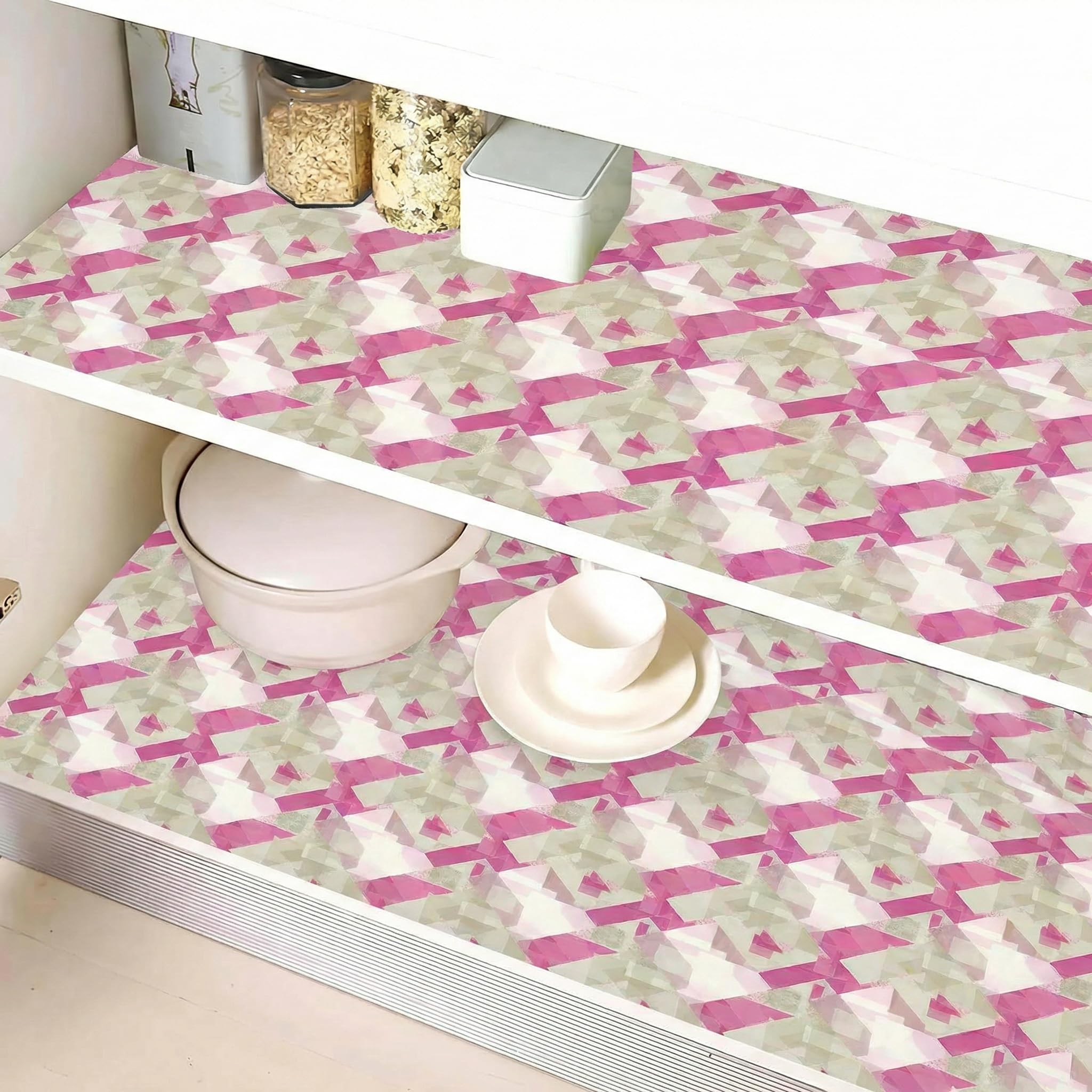 Pink & Grey Shelf Liners - Protect Your Shelves! -9