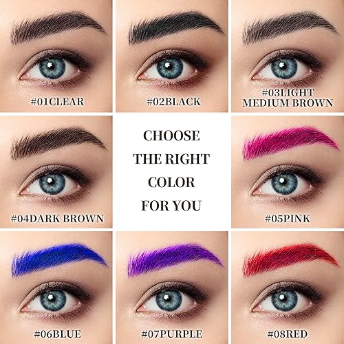 Miniatura 5 de Gel para cejas con cepillo, paquete de 2 gel transparente para cejas, resistente al agua y de larga duración, fácil de usar, rímel de cejas para dar