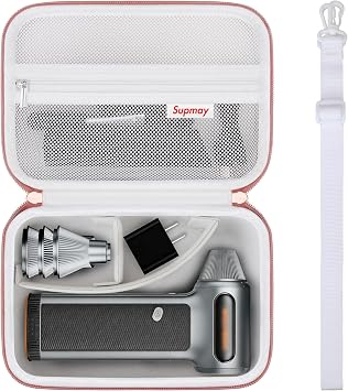 Compressed Air Duster Case Compatible with WOLFBOX MF200 MF100 MF50 MF60/ for CAGIWIRU/for ZOAIVR/for JVSCAM X3/ for Fanttik B10, Cordless Air Duster Storage Holder fits Nozzles, White