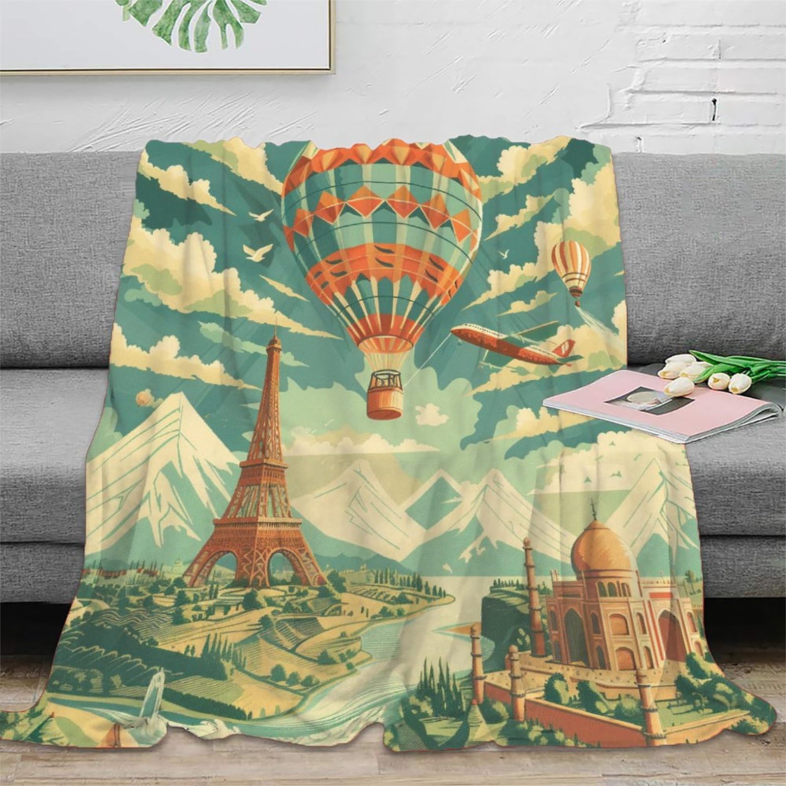 Couverture flanelle ciel 3D contre le froid plaid pelucheux lit enfant