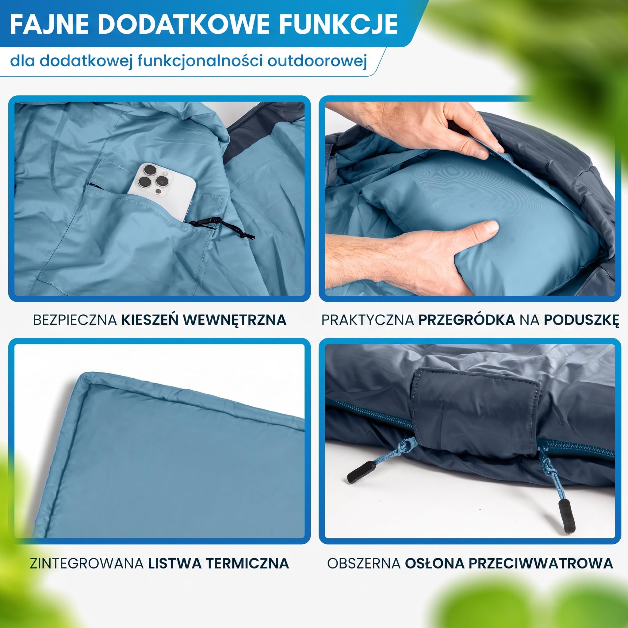 NORDMUT® Śpiwór podwójny XXL z zamkiem premium YKK dwukierunkowym – Przytulny śpiwór dla 2 osób ekstra szeroki & duży – dla 2 osób z optymalną izolacją