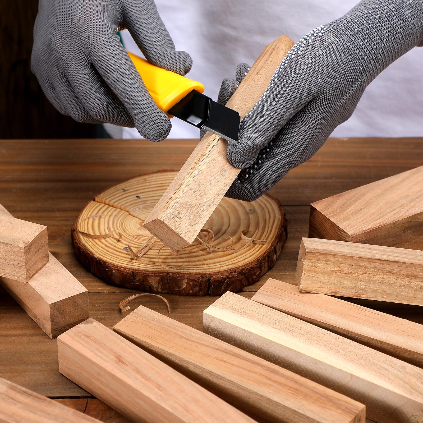 20 bloques de madera de nogal para tallar espacios en blanco de