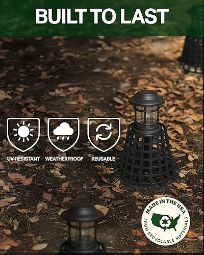 Miniatura 5 de Tree Sapling Protector – Plant Cages to Keep Animals Out – Plant Protectors for Garden Use – Heavy-Duty Outdoor Shields – Black (3-Pack)