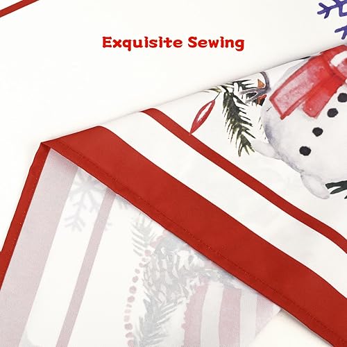 Miniatura 6 de Yinhua Mantel de Navidad, mesa rectangular de Papá Noel, muñeco de nieve, color rojo, lavable, para fiesta de Navidad, picnic, mantel impermeable de