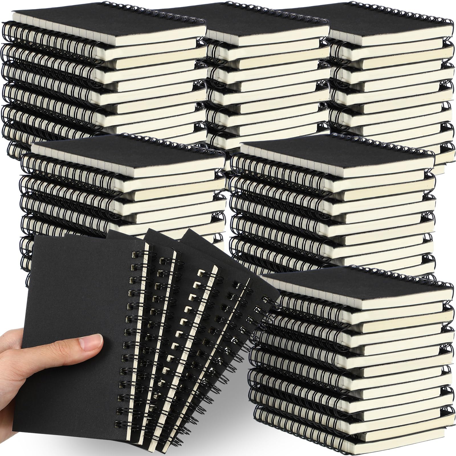 Jutom 150 blocs de notas en espiral de 5 x 3 pulgadas, bloc de notas en espiral de bolsillo pequeño, cuaderno rayado, cuaderno de bocetos, cuadernos de tapa kraft, 120 páginas para tomar notas,