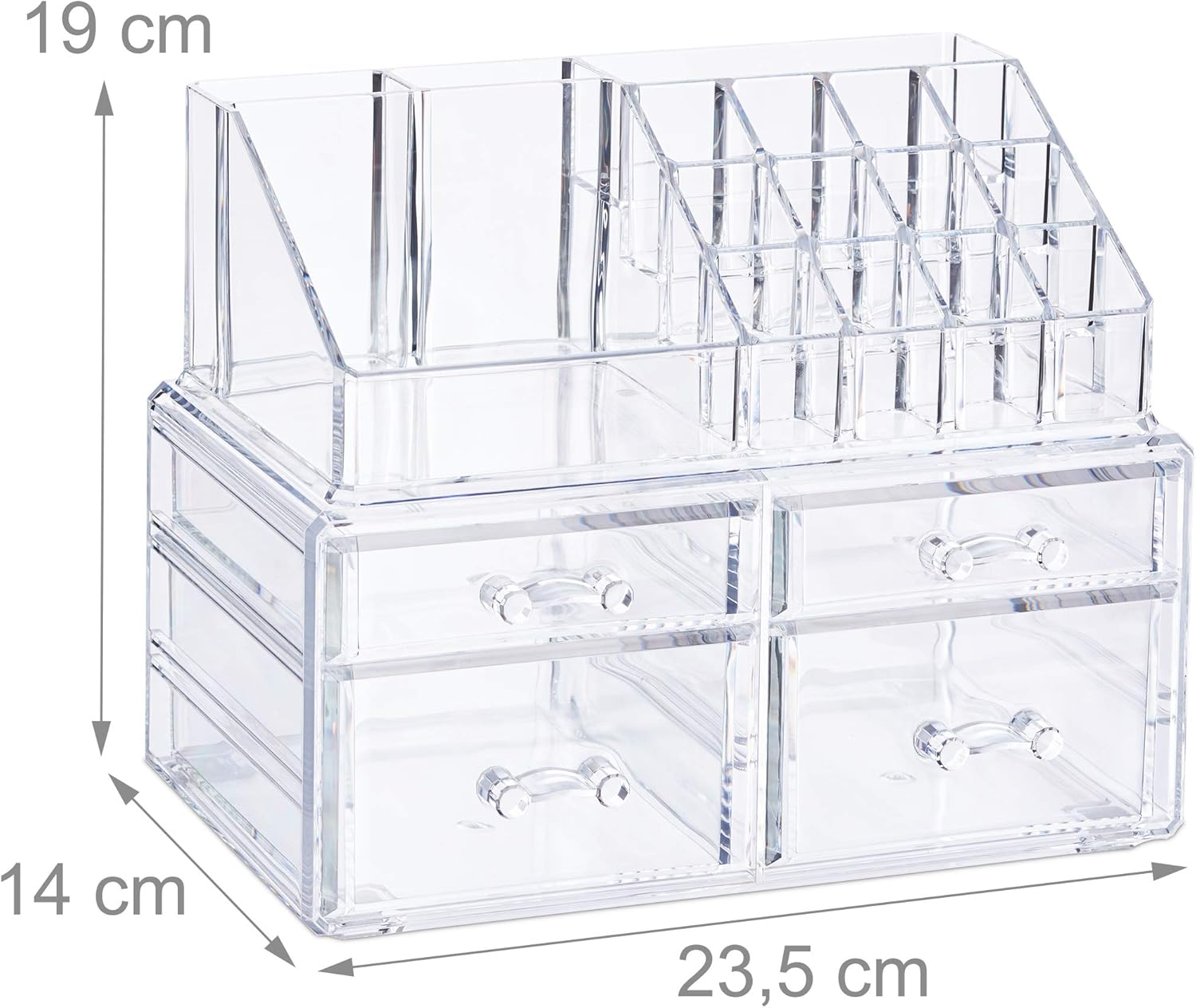 Bеѕt Prоmо Relaxdays Cosmetic Organiser with 4 Drawers, Makeup Kit for Lipstick, Nail Polish, Acrylic Jewellery Stand, H x W x D: app. 19 x 23.5 x 14 cm, Transparent Prоduсt Dеаl Relaxdays Cosmetic Organiser with 4 Drawers, Makeup Kit for Lipstick, Nail Polish, Acrylic Jewellery Stand, H x W x D: app. 19 x 23.5 x 14 cm, Transparent