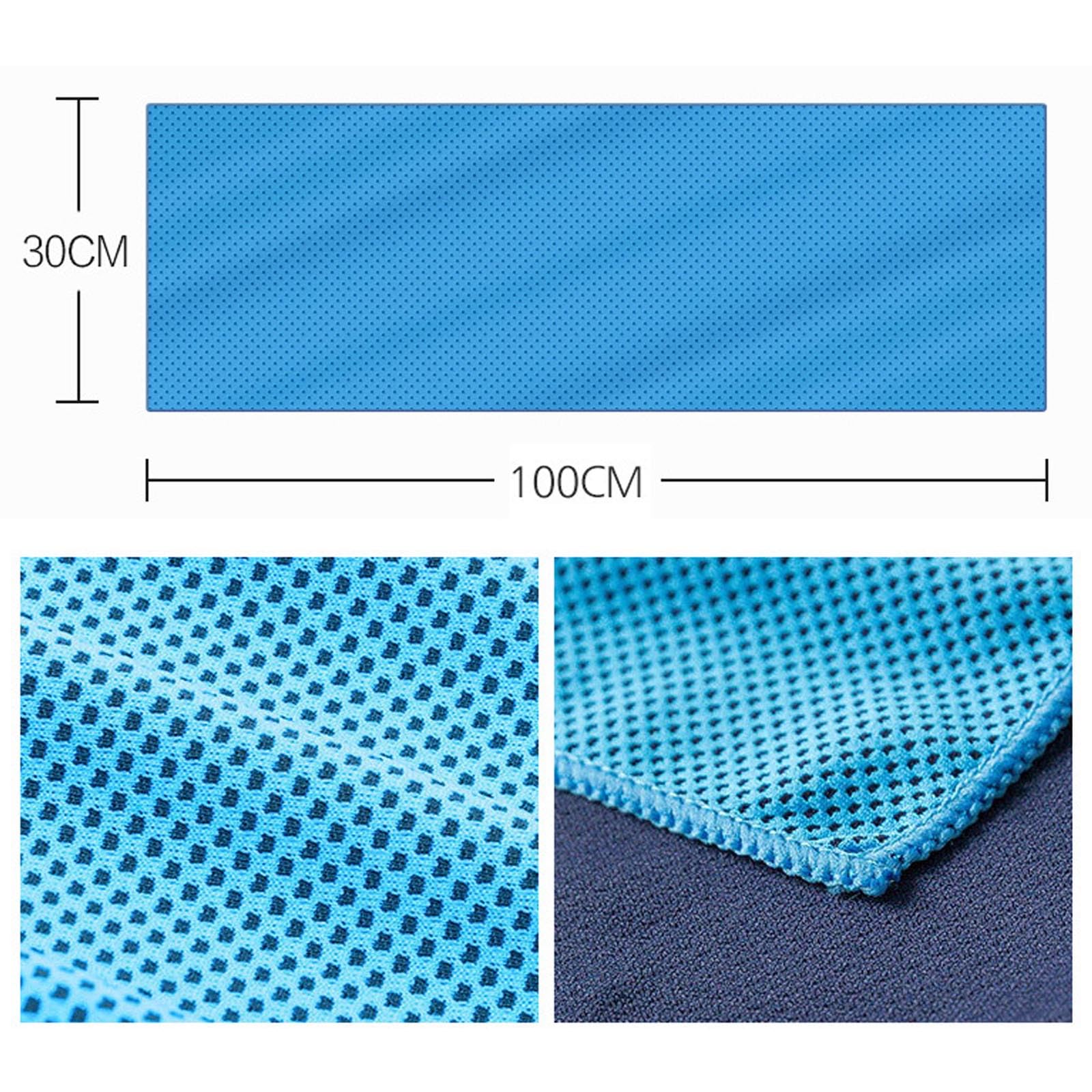 Asciugamani di raffreddamento in microfibra 100x30 cm per sport, golf, yoga, campeggio