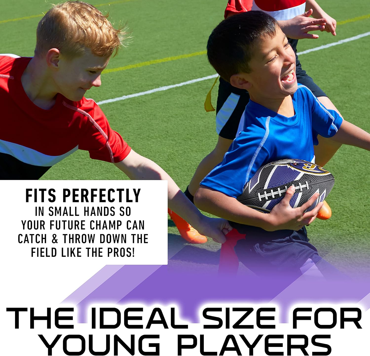 Franklin Sports NFL Team Footballs - Rubber Youth Mini Balls for All Teams - Kids 8.5" Football + Air Pump Sets - Official NFL Licensed