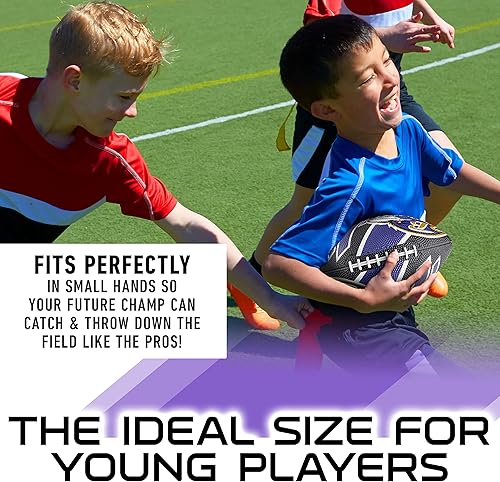 Vista 193 de Franklin Sports NFL Team Footballs - Rubber Youth Mini Balls for All Teams - Kids 8.5" Football + Air Pump Sets - Official NFL Licensed