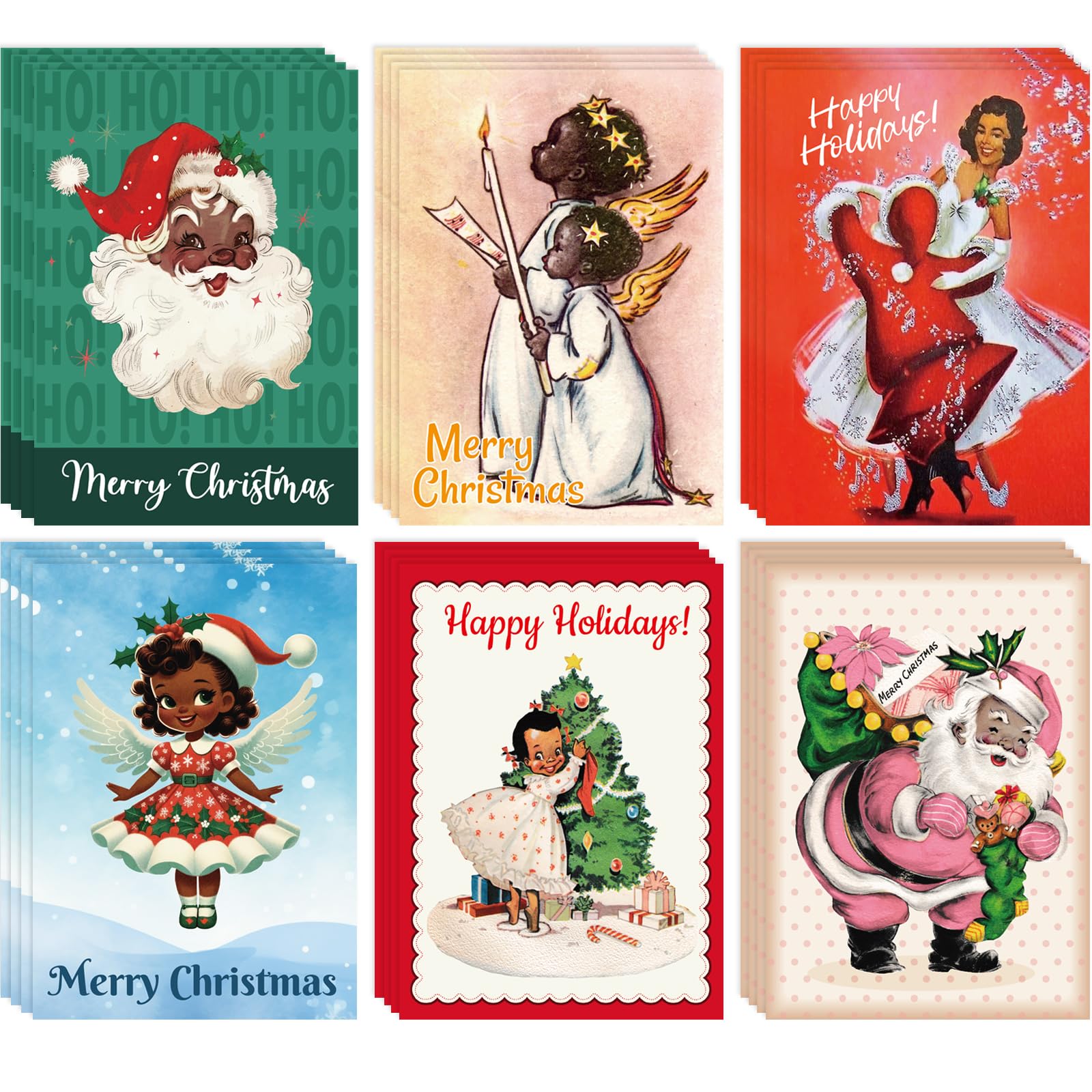 Amazon.com : Fancy Land 24 Pcs African American Christmas Cards