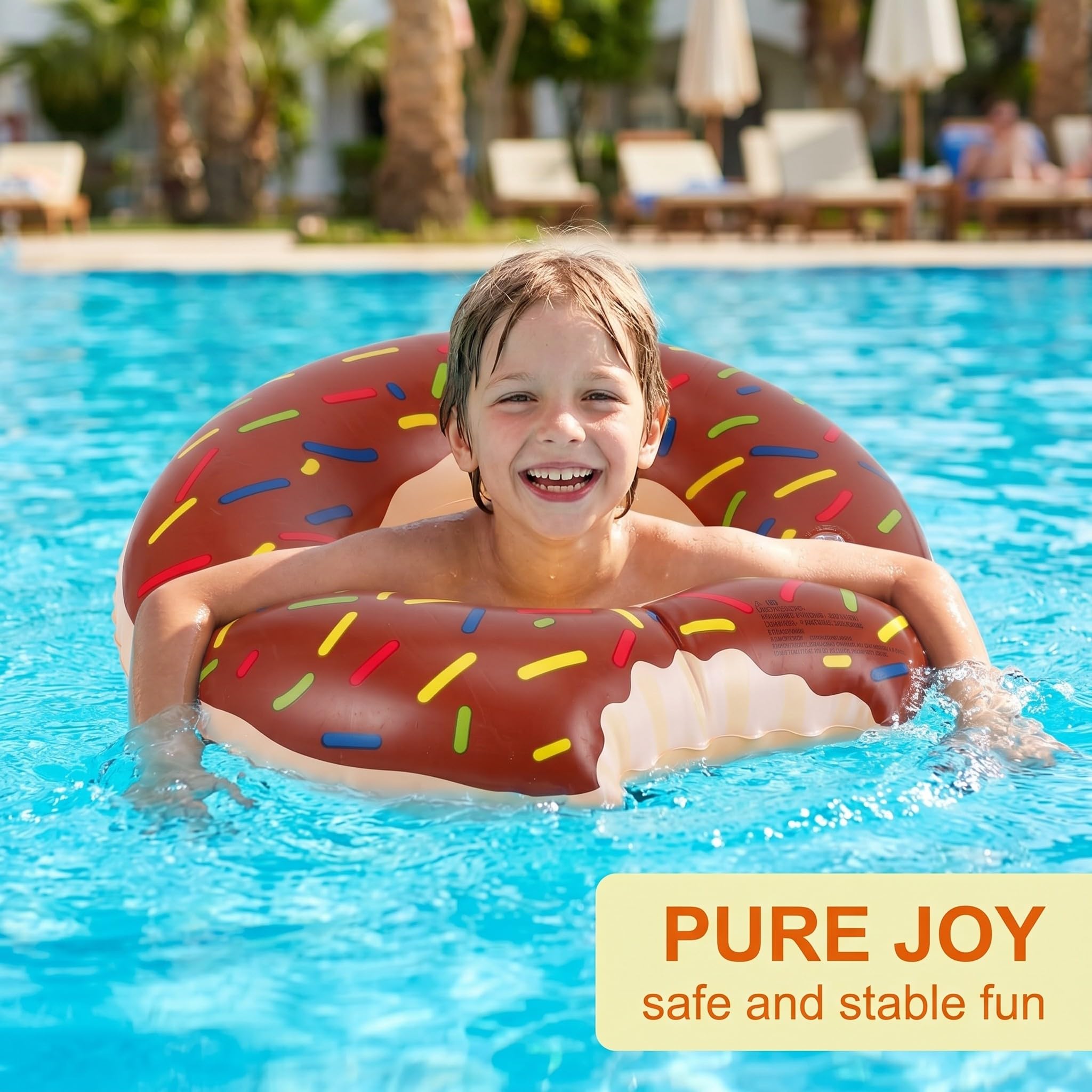 Flotador Donut Inflable para Niños 3-12 Años, 1 Pieza, Anillo de Natación Seguro y Estable para Piscina y Playa, Ideal para Diversión Acuática