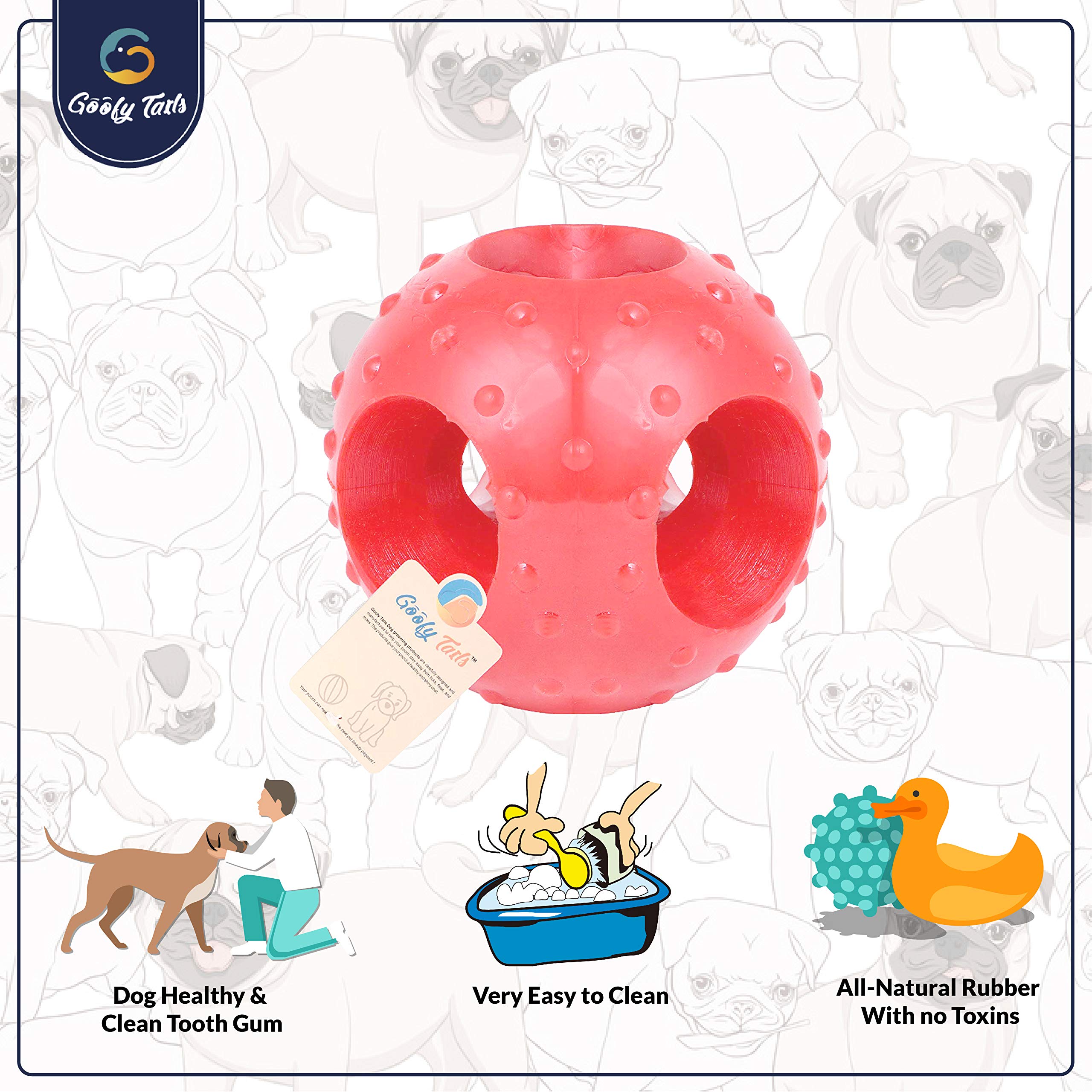 Goofy Tails Dog Ball Dog Toys Combo | 2 Dog Toy Combo Hole Dog Ball + Spike Ball for Dog| Toys for Dogs for All Breeds| Dog Toy Ball for Dogs| Dog Chew Toys