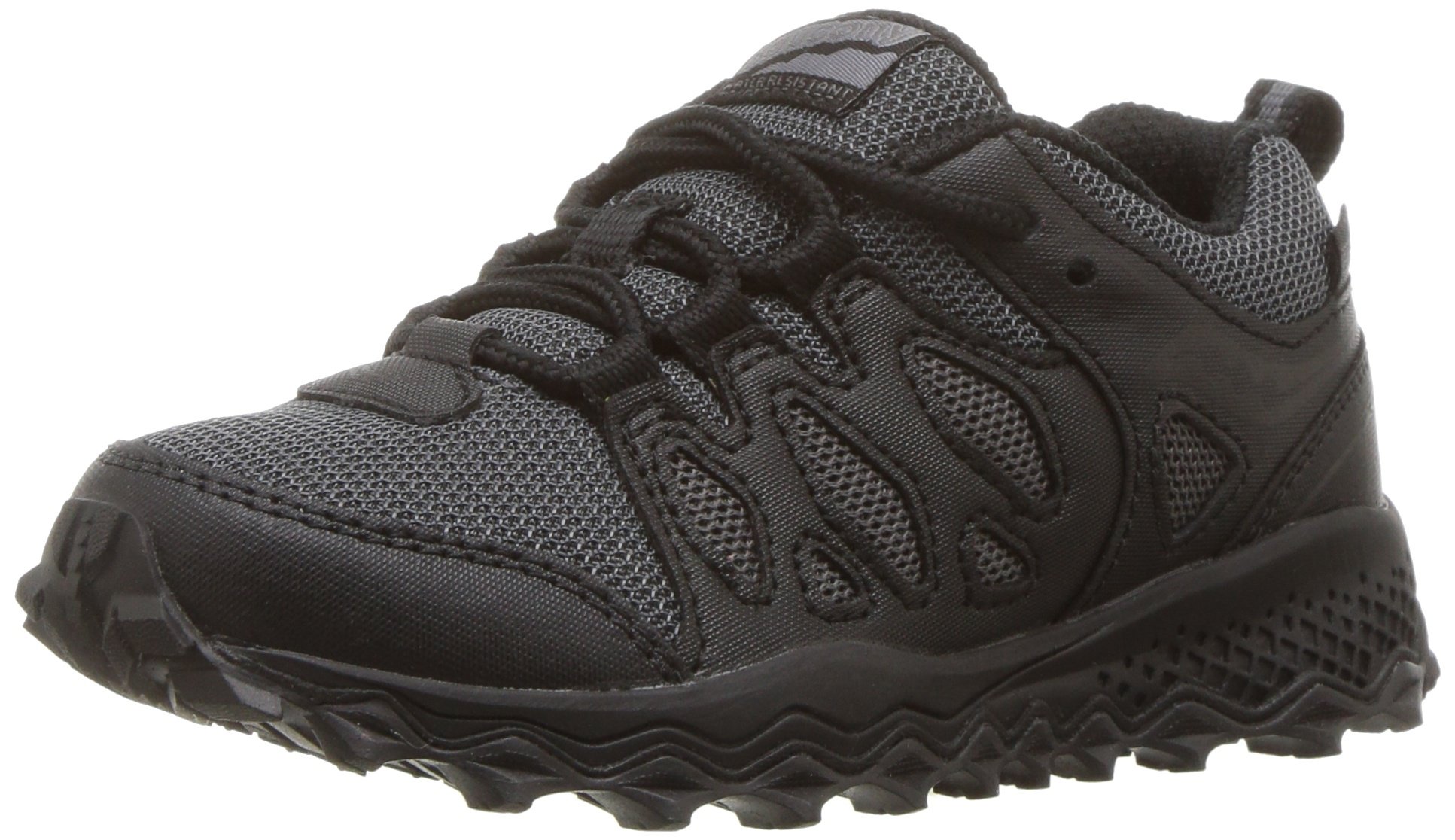 Saucony Boy's Peregrine Shield Sneaker, Black, 2 Wide US Little Kid