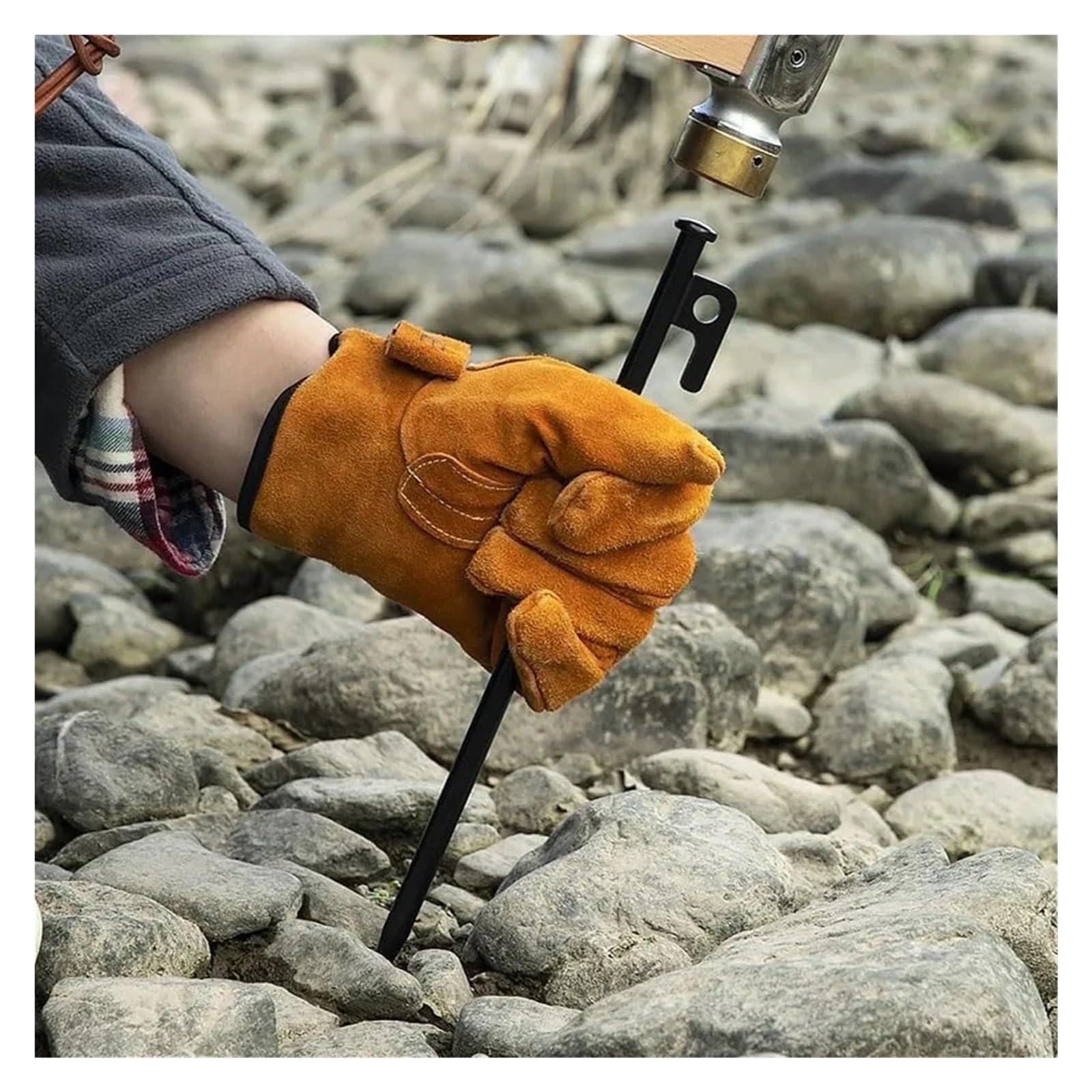 Piquets de Tente Camping Robustes, 8 pièces, piquets en Acier forgé, décoration Cour, Champ Neige, Pique-Nique, incassables et Flexibles pour Le Camping, Les Voyages(40 cm)
