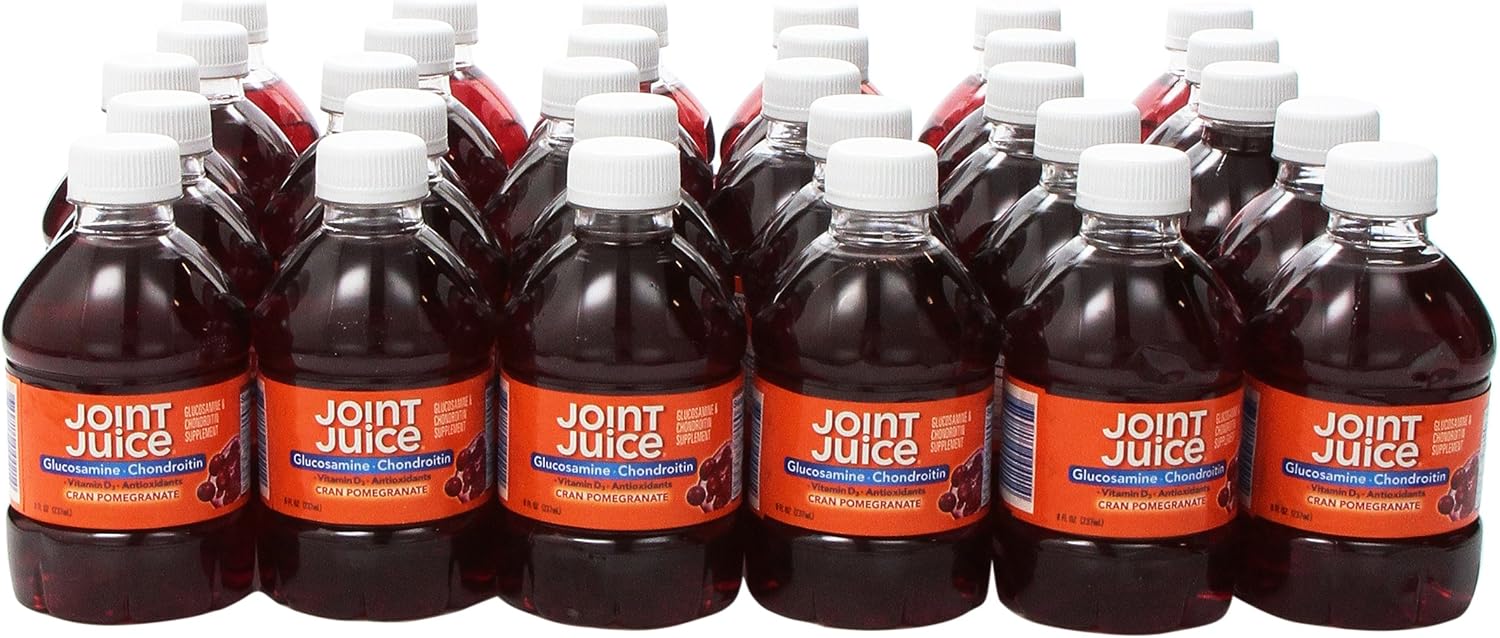 Joint Juice Glucosamine and Chondroitin Supplement Drink Cranberry Pomegranate 8-Ounce, Liquid 30-Count