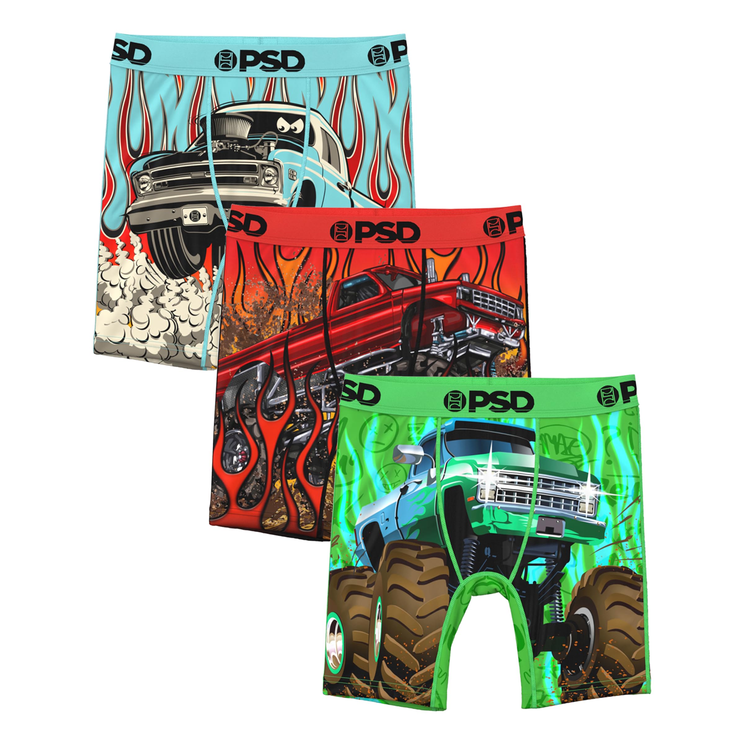 PSD Underwear Boys Boxer Briefs - Cars Racing Comfortable Active Underwear for Boys Kids Boys Underwear Packs Singles