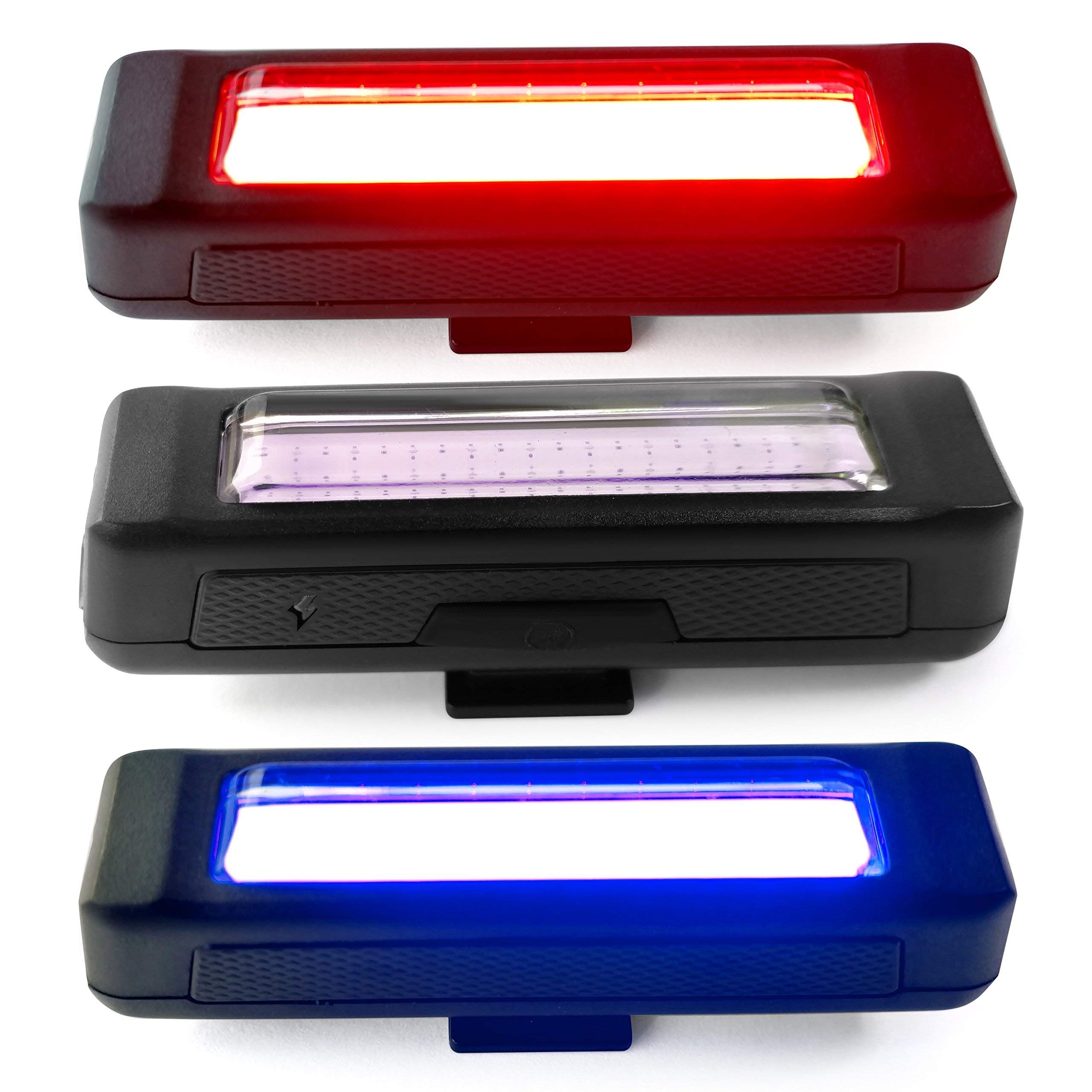 Bike Light by Dino Technologies - USB Rechargeable - Rear Bike Light with Flashing Red Or Blue Colors for Added Safety - Universal Fit for All Bicycles - Weatherproof - Rear Bike Light